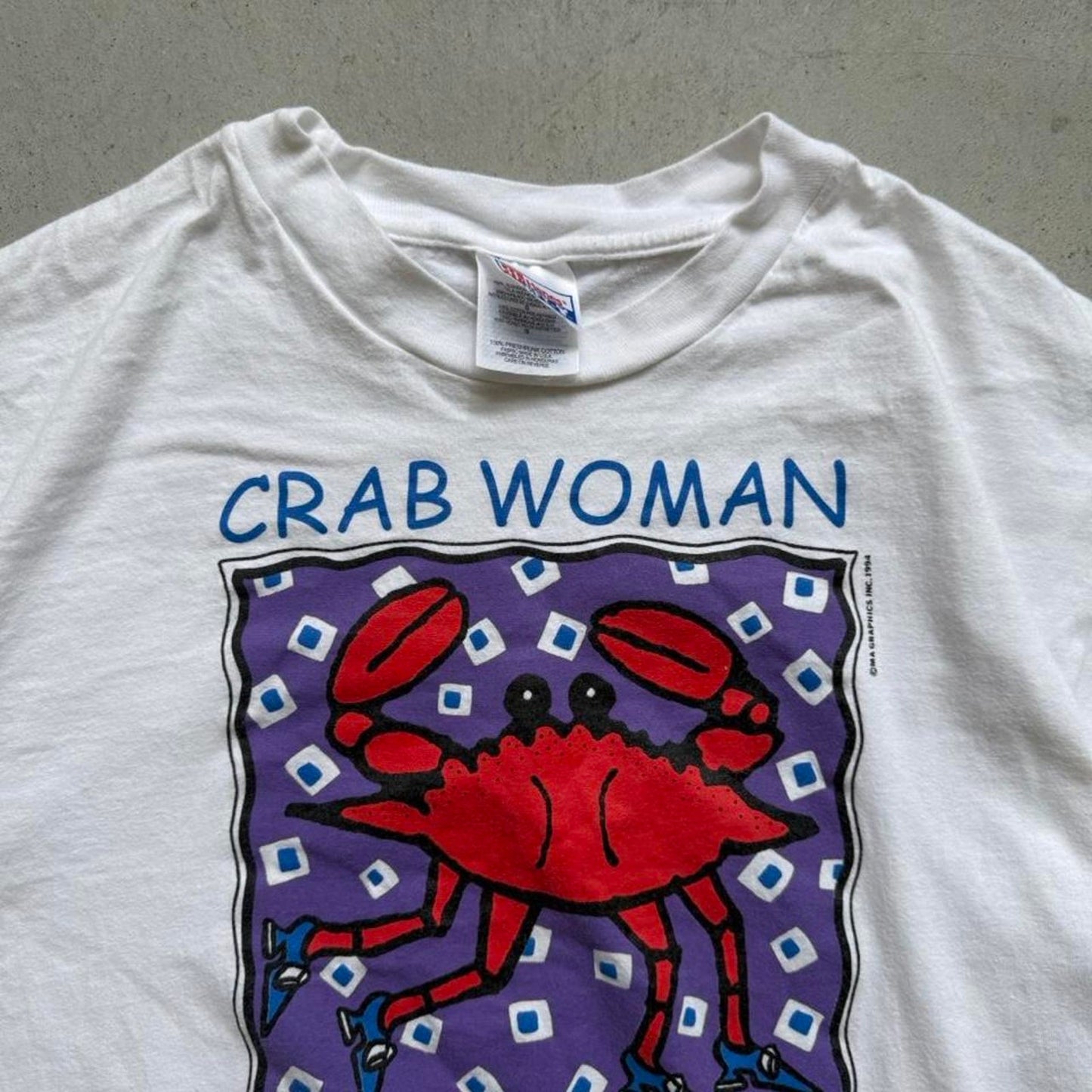 Vintage 90s Crab Woman Cartoon T-Shirt - Large