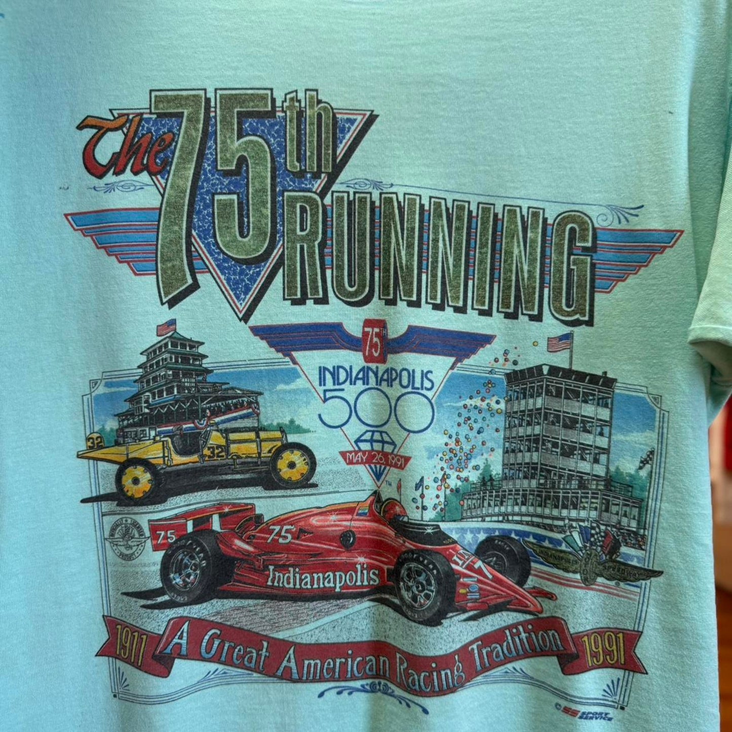 Vintage 1991 Indianapolis 500 Racing Racecar NASCAR T-Shirt - Large