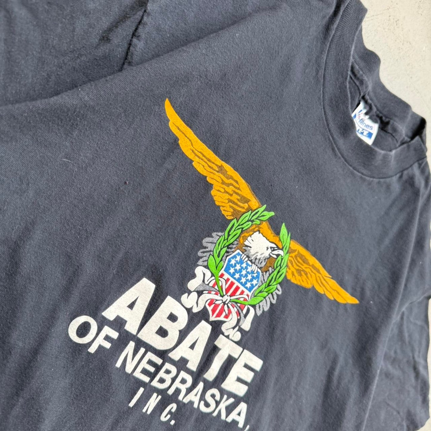 Vintage 80s Abate of Nebraska Biker Motorcycle T-Shirt