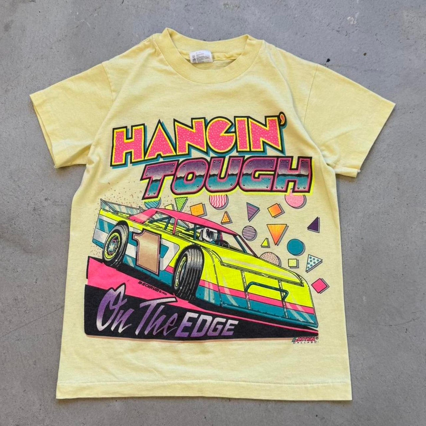 Vintage 90s Hangin Tough Dirt Track Racing T-Shirt - Kids Medium