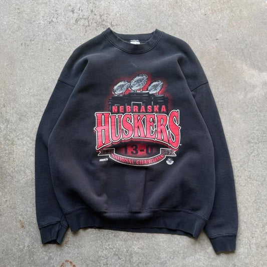 Vintage 90s Nebraska Huskers National Champions Trophy Crewneck - XX-Large