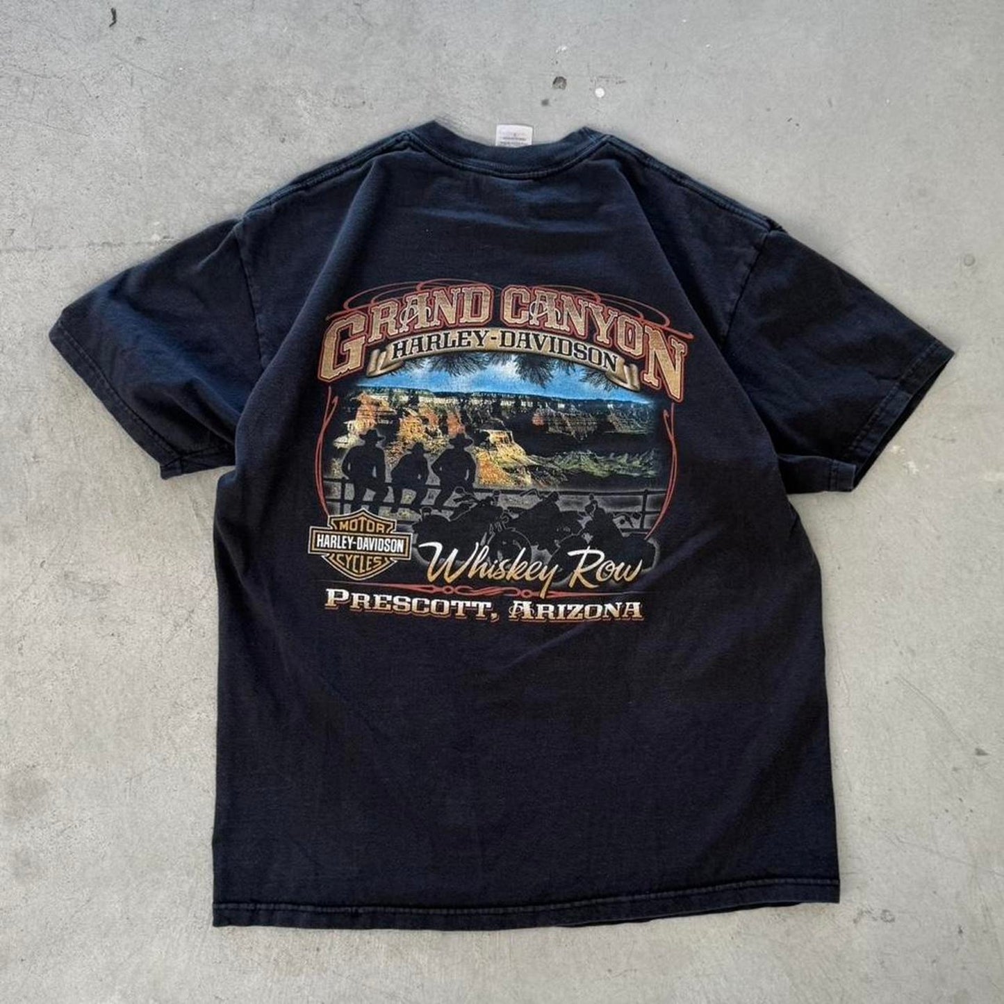 Vintage Y2K Harley Davidson Motorcycle Biker Pocket T-Shirt - Large