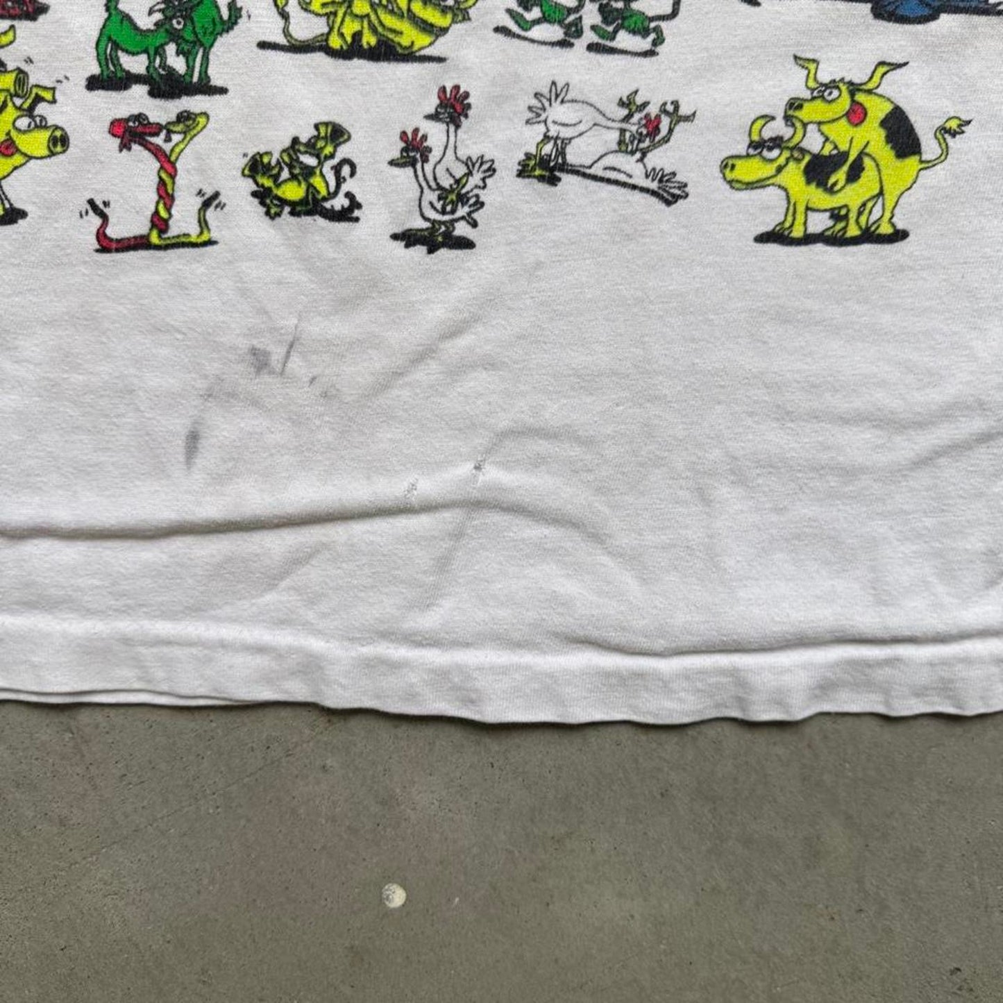 Vintage 90s Animal Sex Position Cartoon Cutoff - Large