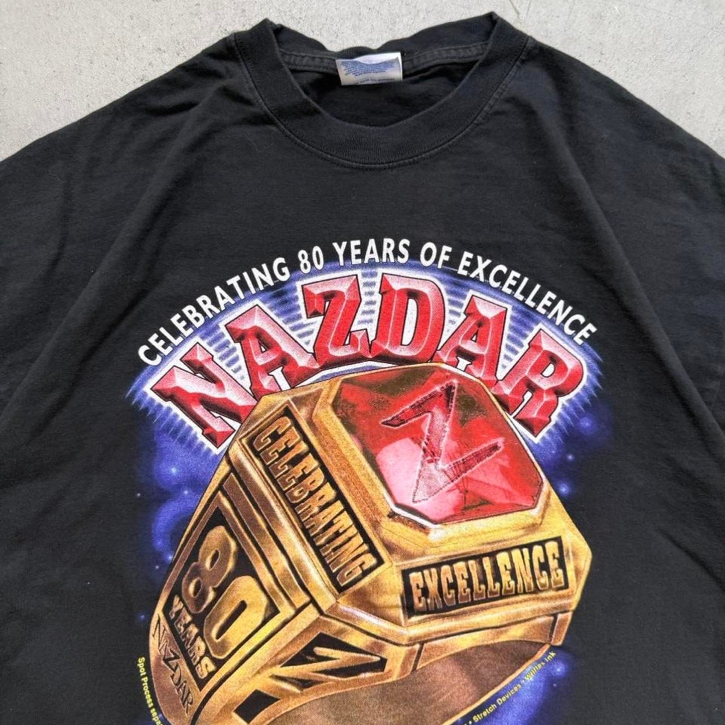 Vintage 90s Nazdar Ring Tech Technology T-Shirt - X-Large