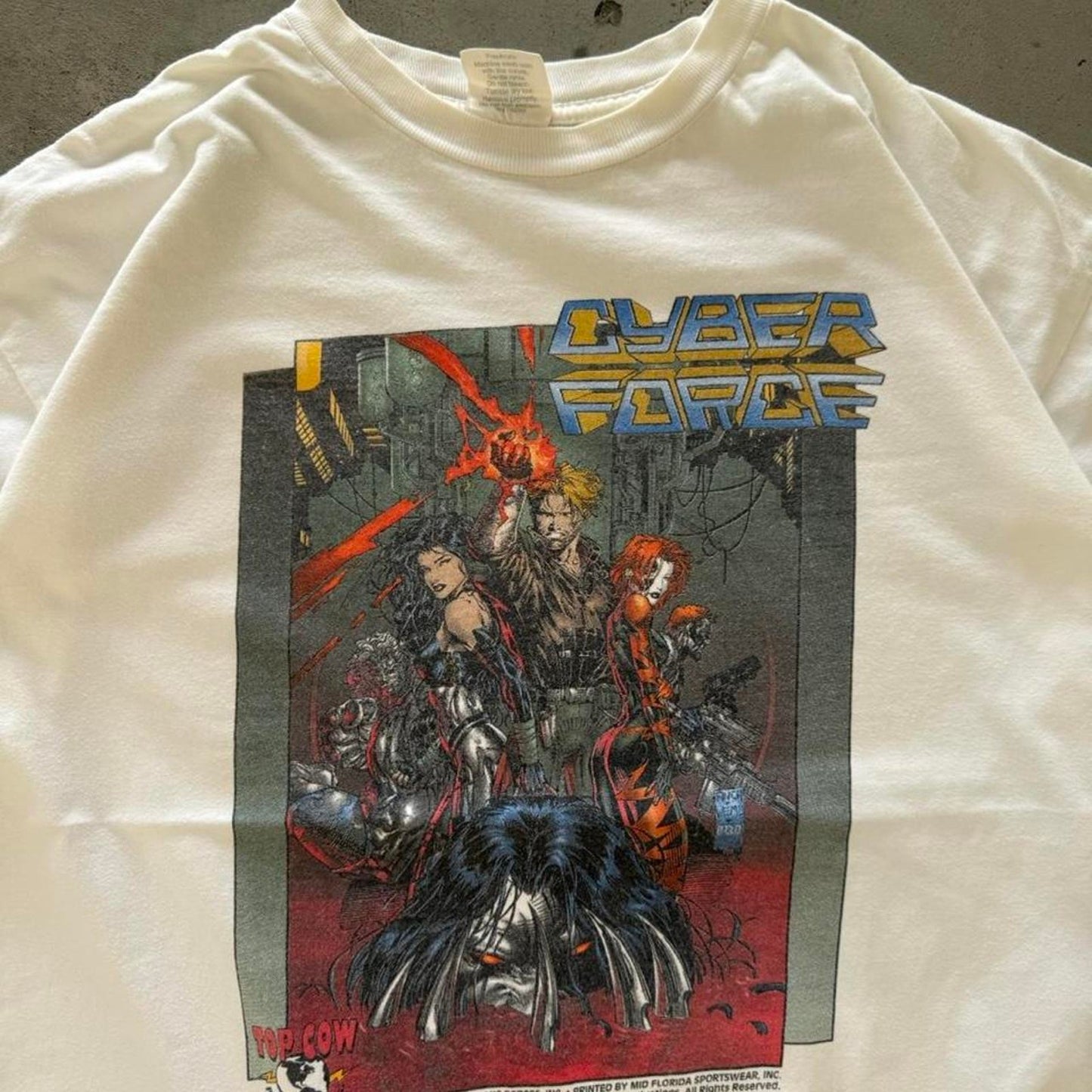 Vintage 90s Cyber Force Marvel Comic T-Shirt - X-Large