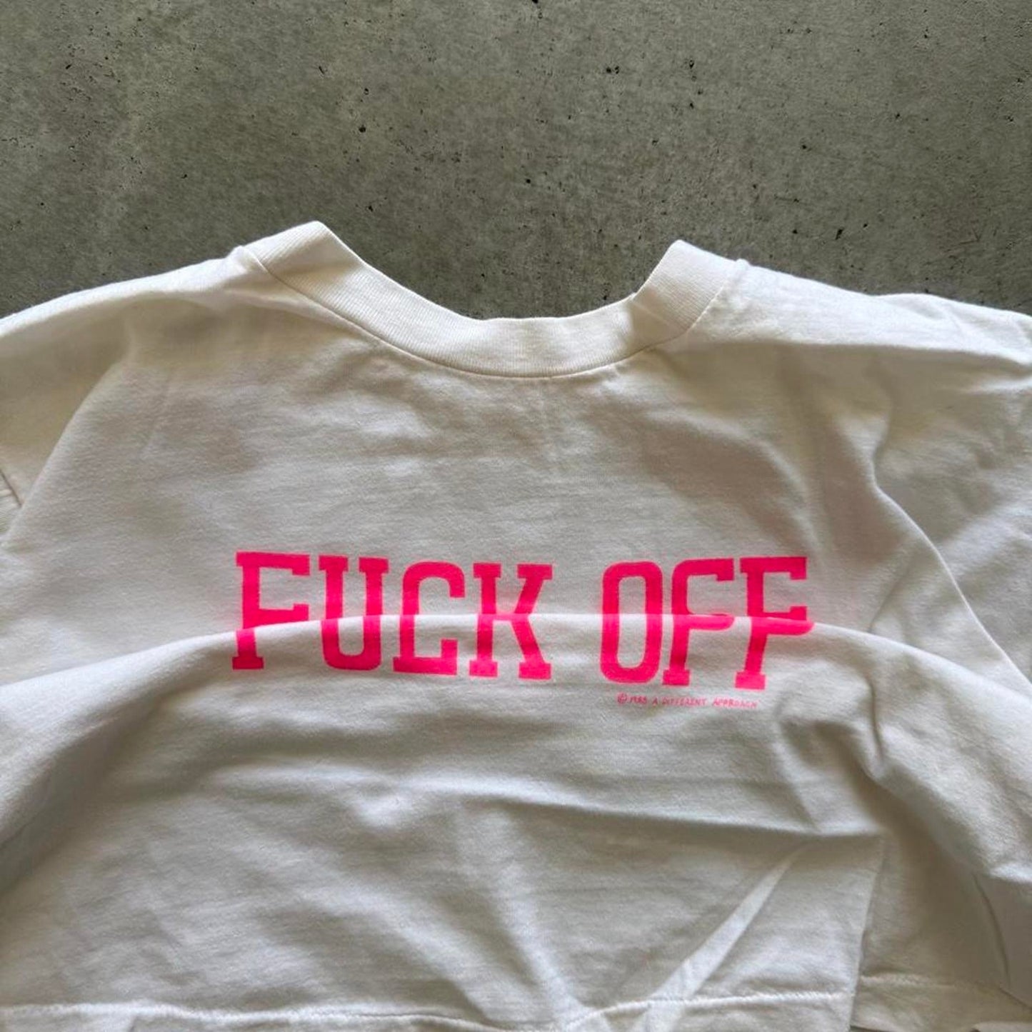 Vintage 90s F*ck Off Russian Letters Text T-Shirt - Small