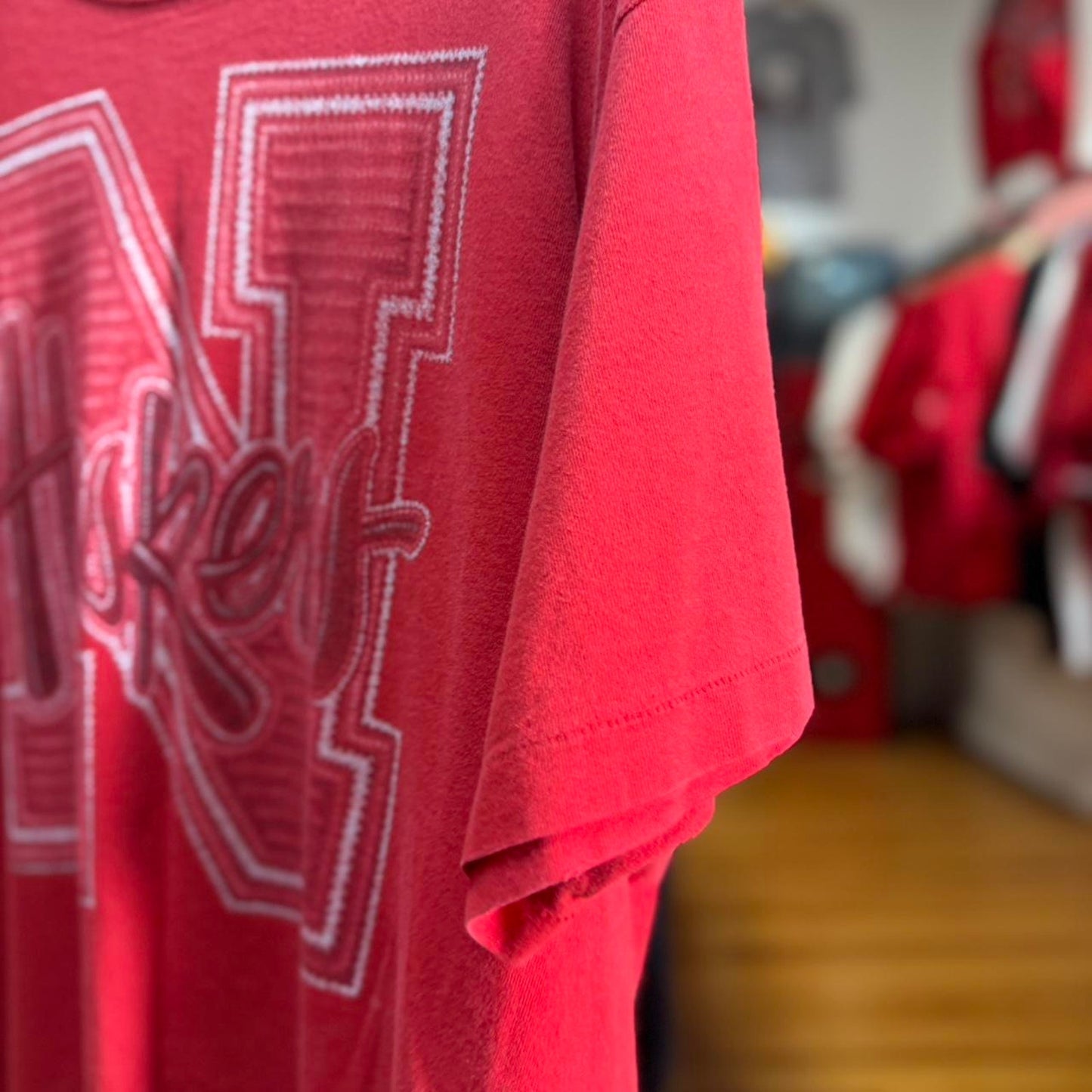 Vintage 90s Nebraska Huskers Football T-Shirt - X-Large