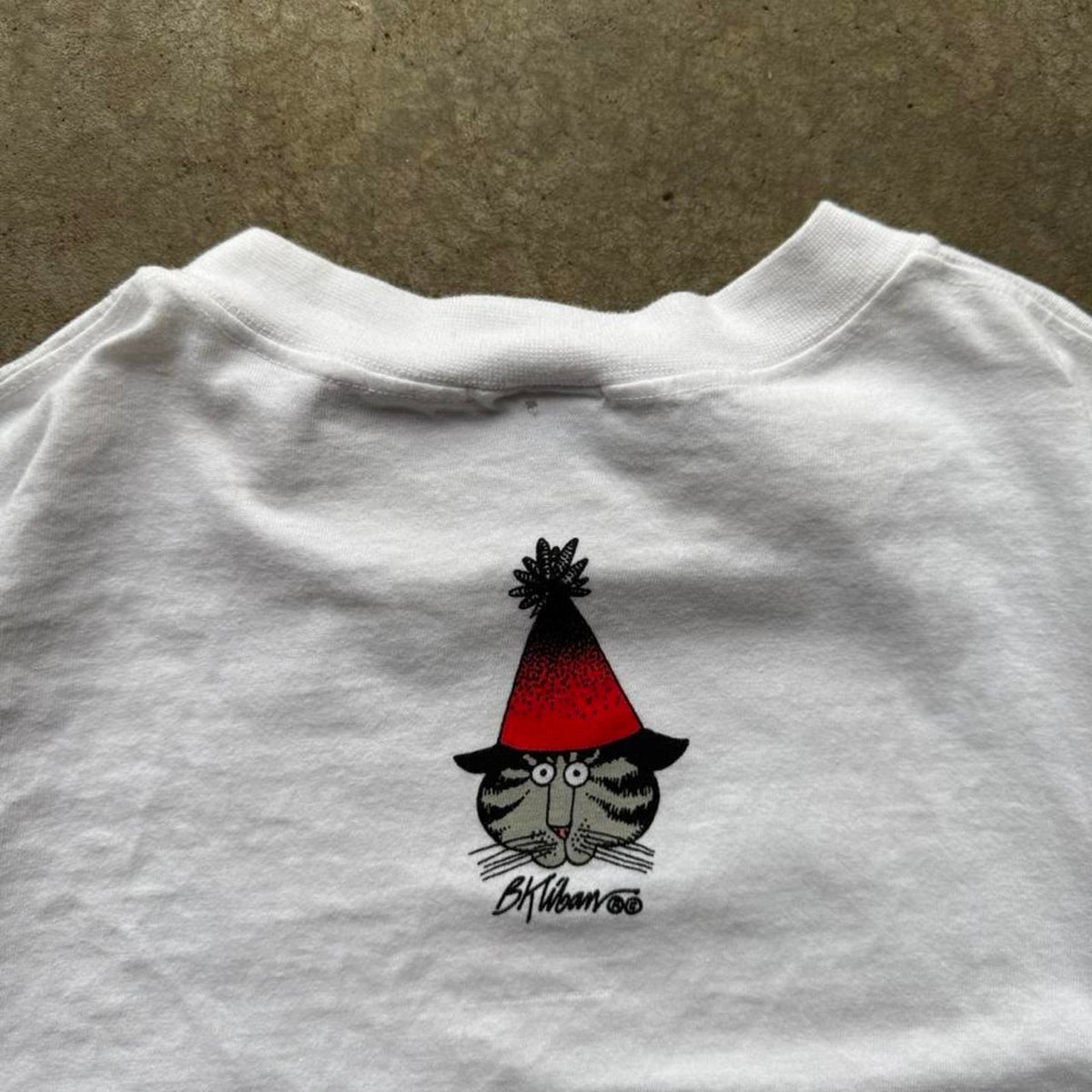 Vintage 90s B Kliban Happy New Year Crazy Shirts Cat T-Shirt - Medium