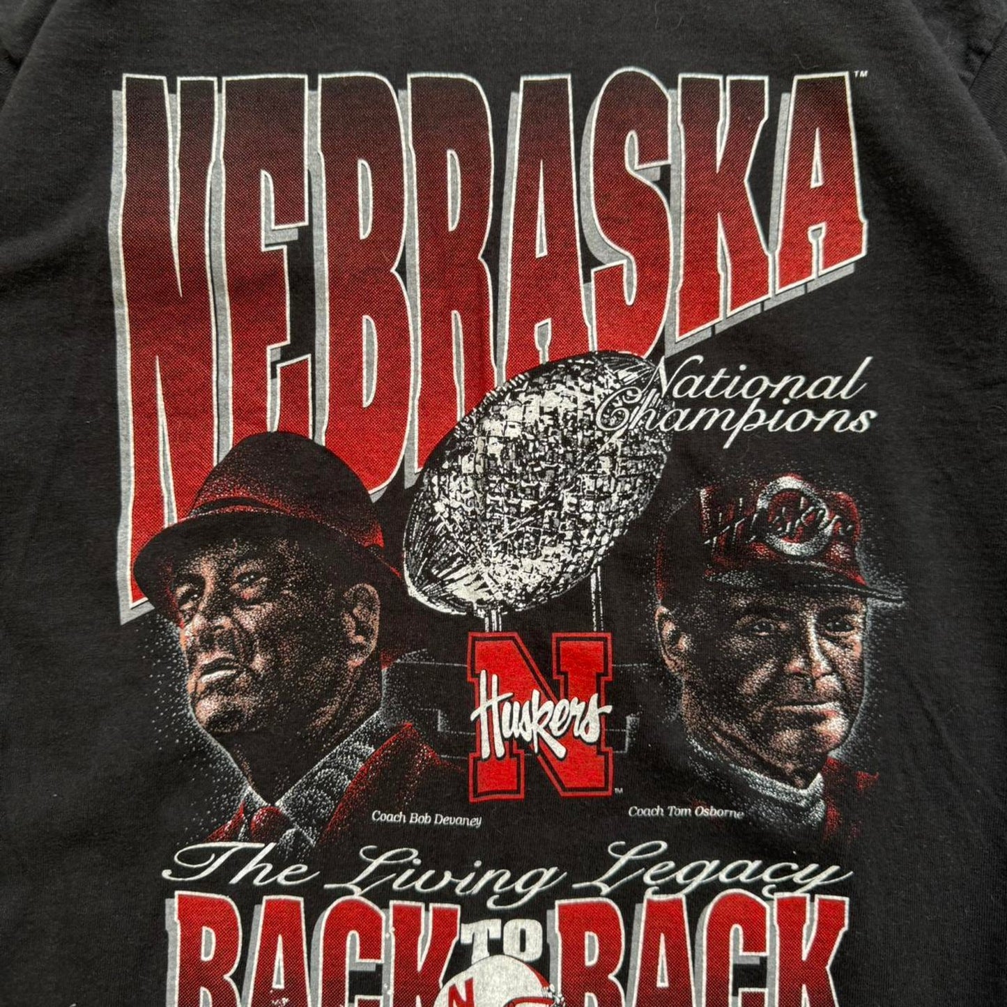 Vintage 1996 Nebraska Back to Back Trophy Huskers T-Shirt