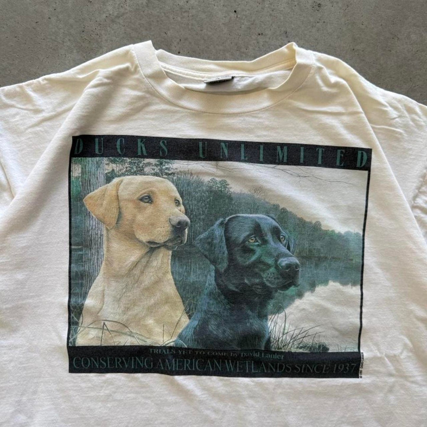 Vintage 90s Ducks Unlimited Lab Labrador Animal T-Shirt - X-Large