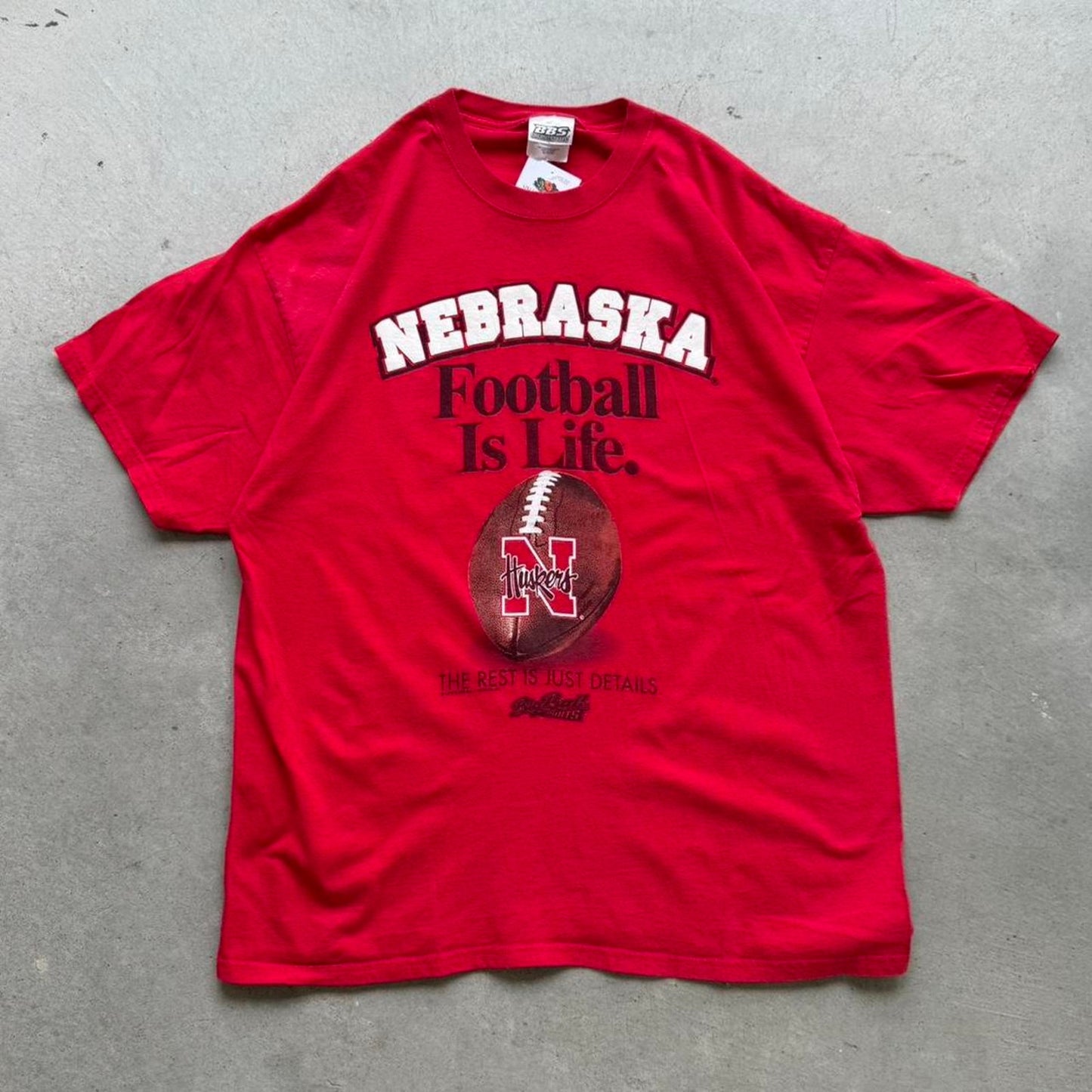 Vintage 90s Nebraska Football is Life Sports T-Shirt - X-Large