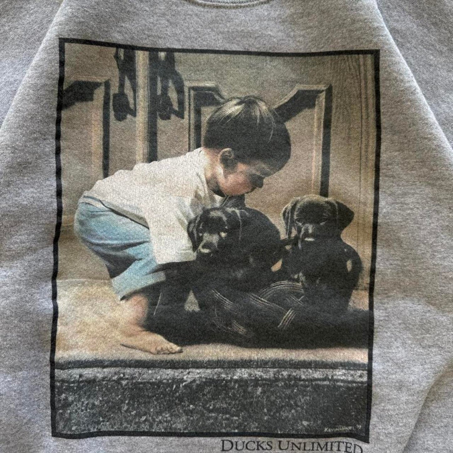 Vintage 90s Ducks Unlimited Lab Puppy Animal Crewneck - Medium