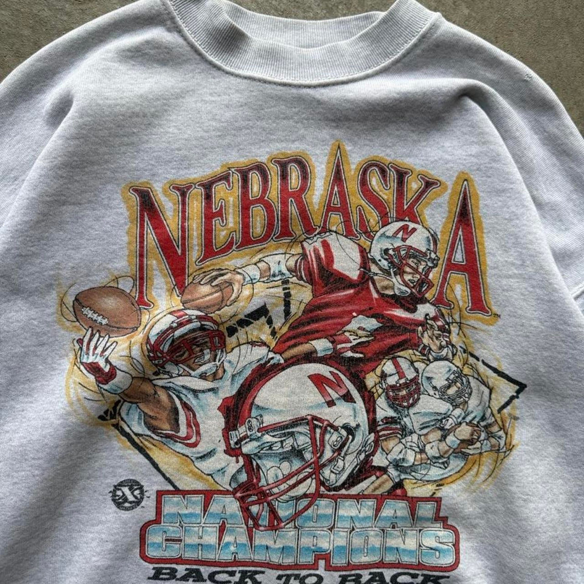Vintage 90s Nebraska Huskers National Champs Xplosion Crewneck - Large