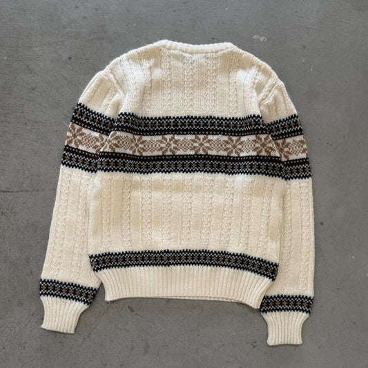Vintage 80s Knit Snowflake Sweater - Medium