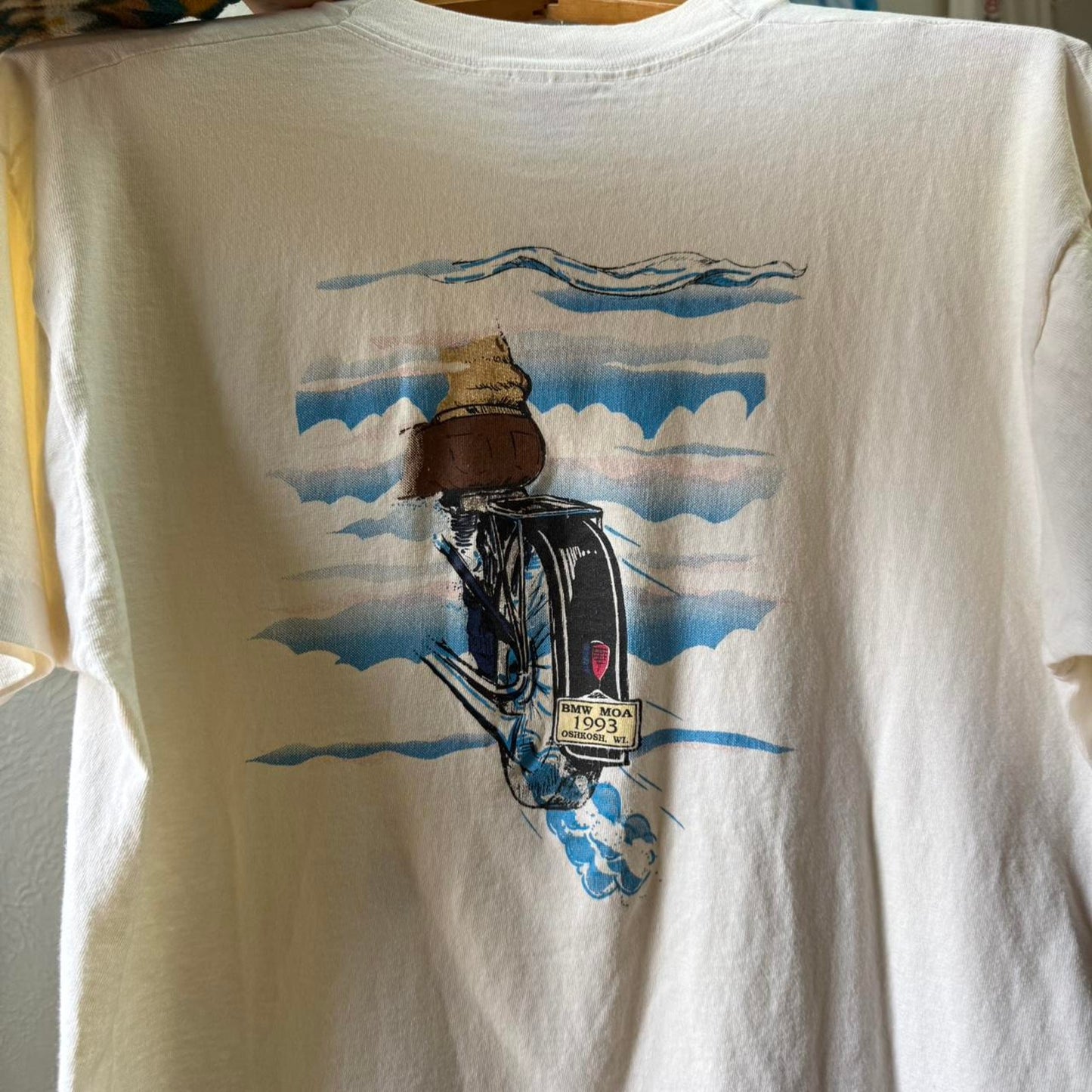 Vintage 90s Riding the Heavens of Osh Kosh BMW Biker T-Shirt - Large