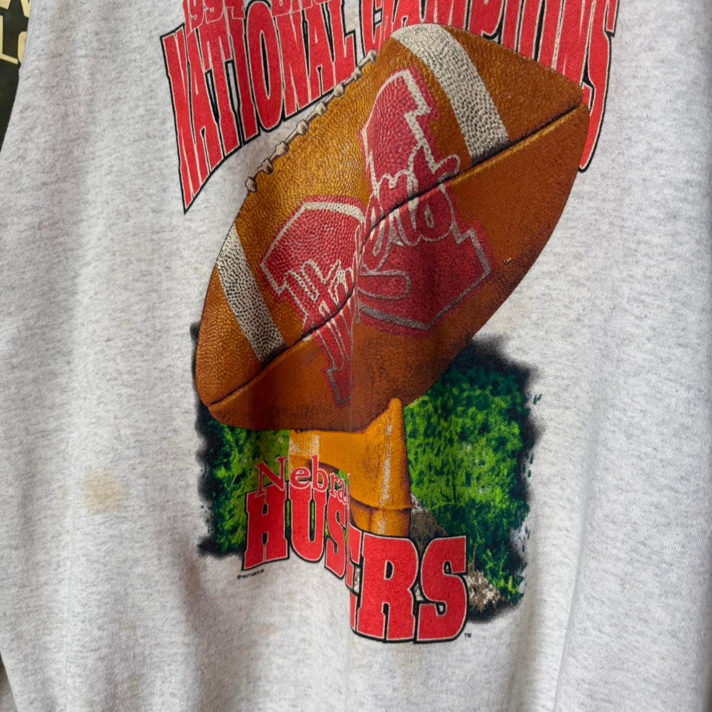 Vintage 90s Nebraska Huskers Football Crewneck - XX-Large