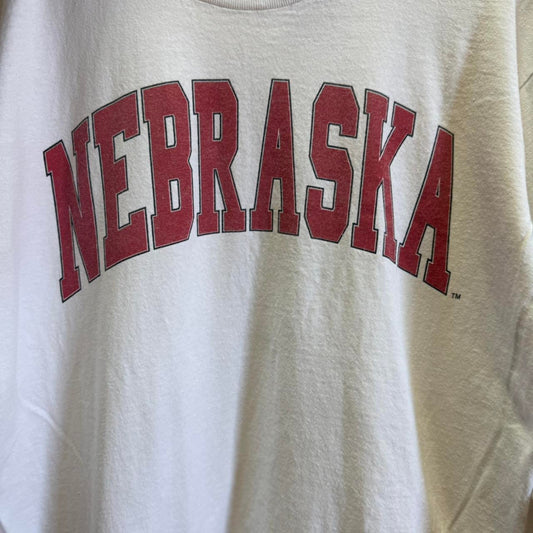 Vintage 90s Nebraska Huskers Spell Out Sleeve T-Shirt - Large