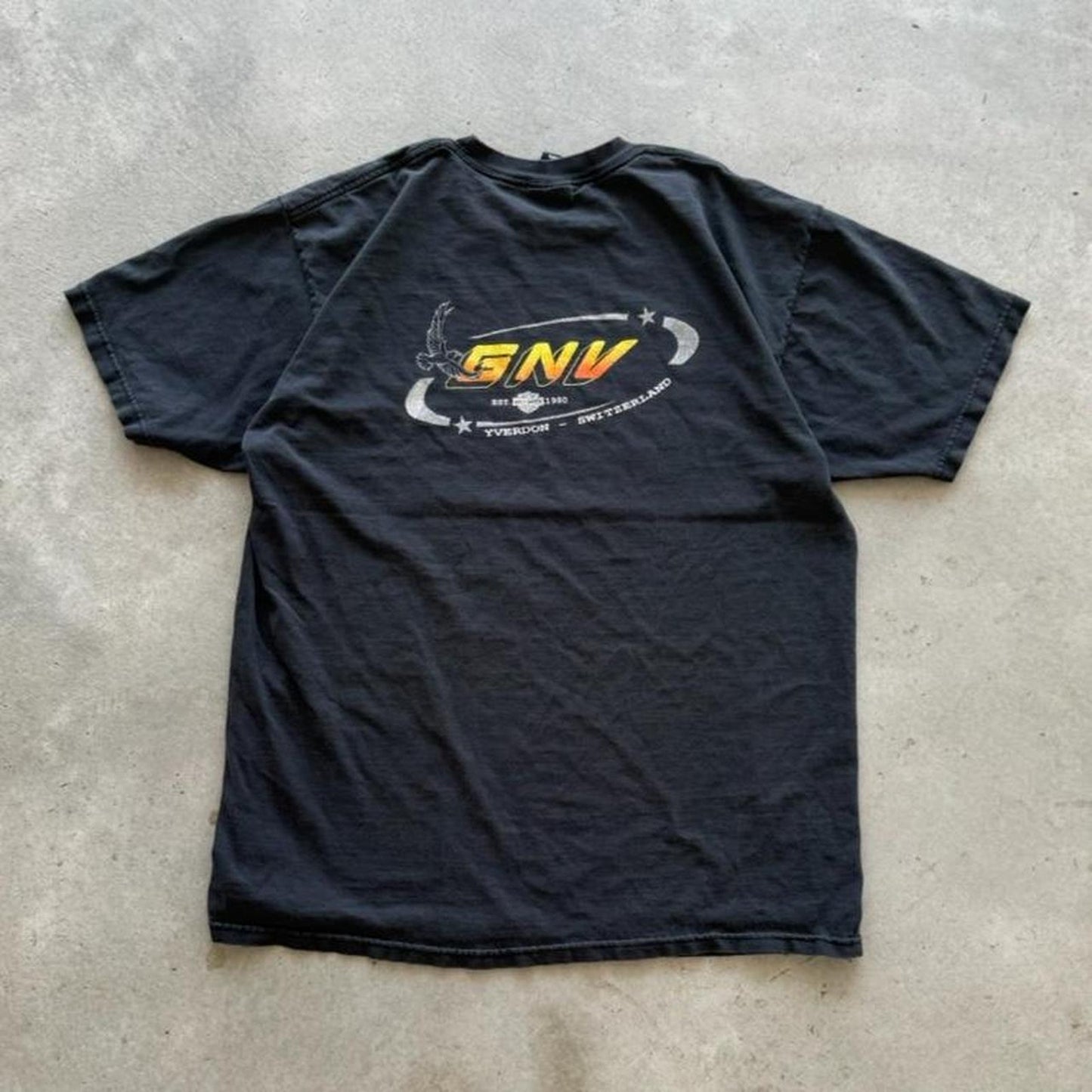 Vintage Harley Davidson Motorcycles Flame Fire T-Shirt - X-Large