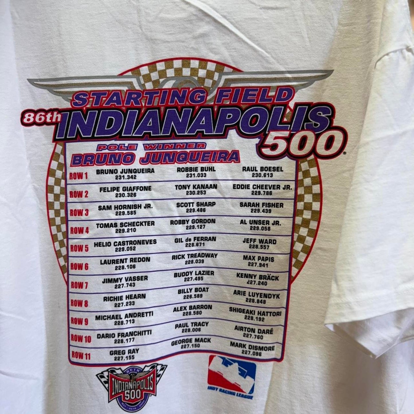 Vintage Indianapolis 500 50th Anniversary Racing Racecar T-Shirt - X-Large