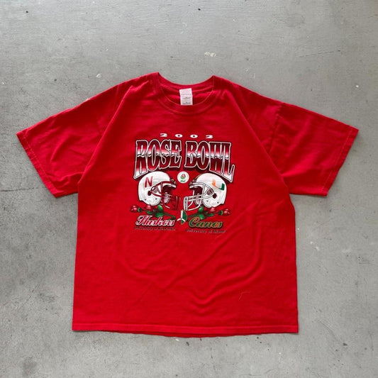 Vintage 2002 Nebraska Huskers Rose Bowl T-Shirt - X-Large