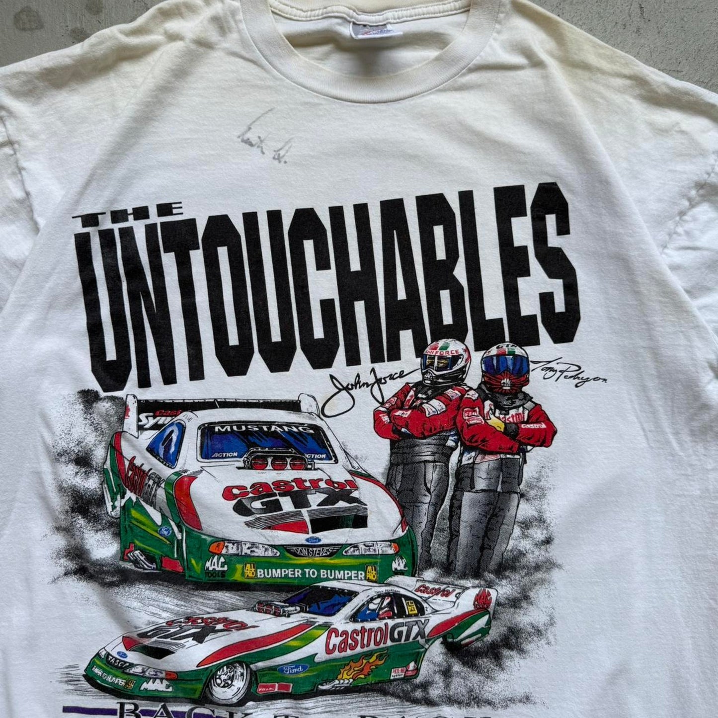 Vintage 90s NHRA Most Wanted The Untouchables Racing NASCAR T-Shirt - X-Large