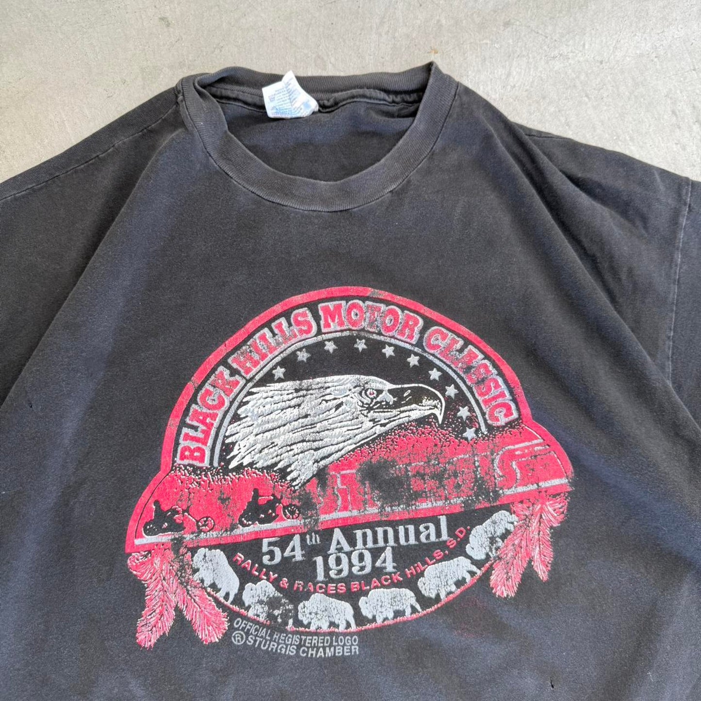 Vintage 90s Black Hills Motorcycle Rally Biker Harley T-Shirt - XX-Large