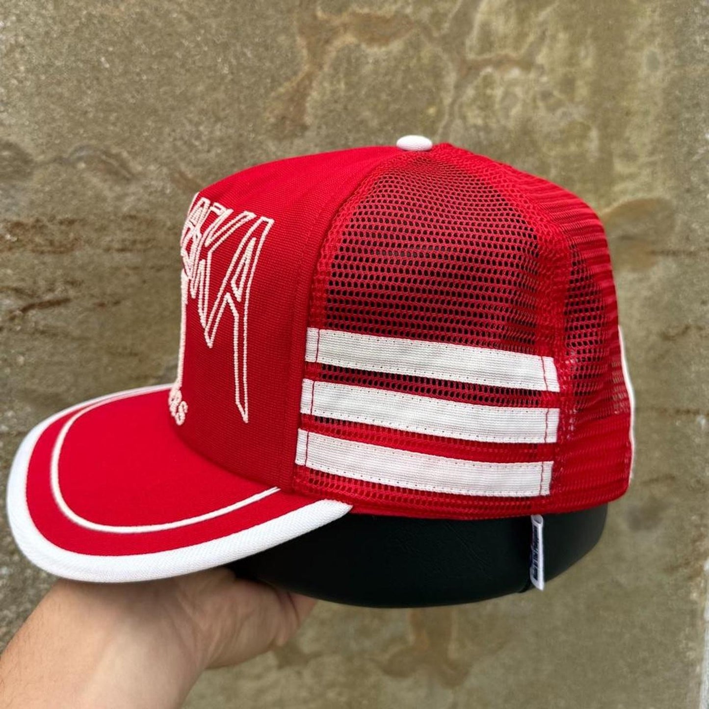Vintage 80s Nebraska Huskers Three Stripe Trucker