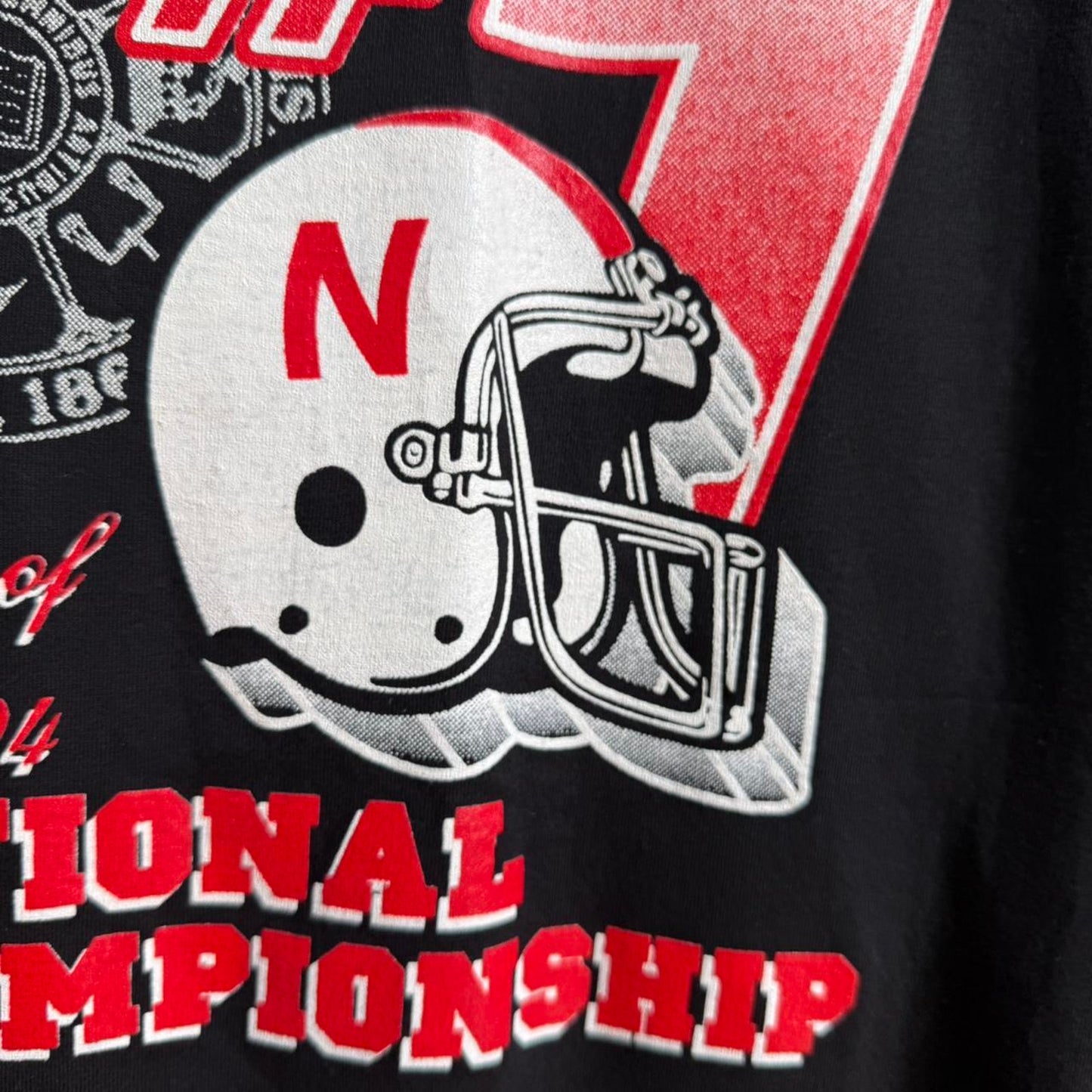 Vintage 90s Nebraska Huskers 1995 Championship Helmet T-Shirt