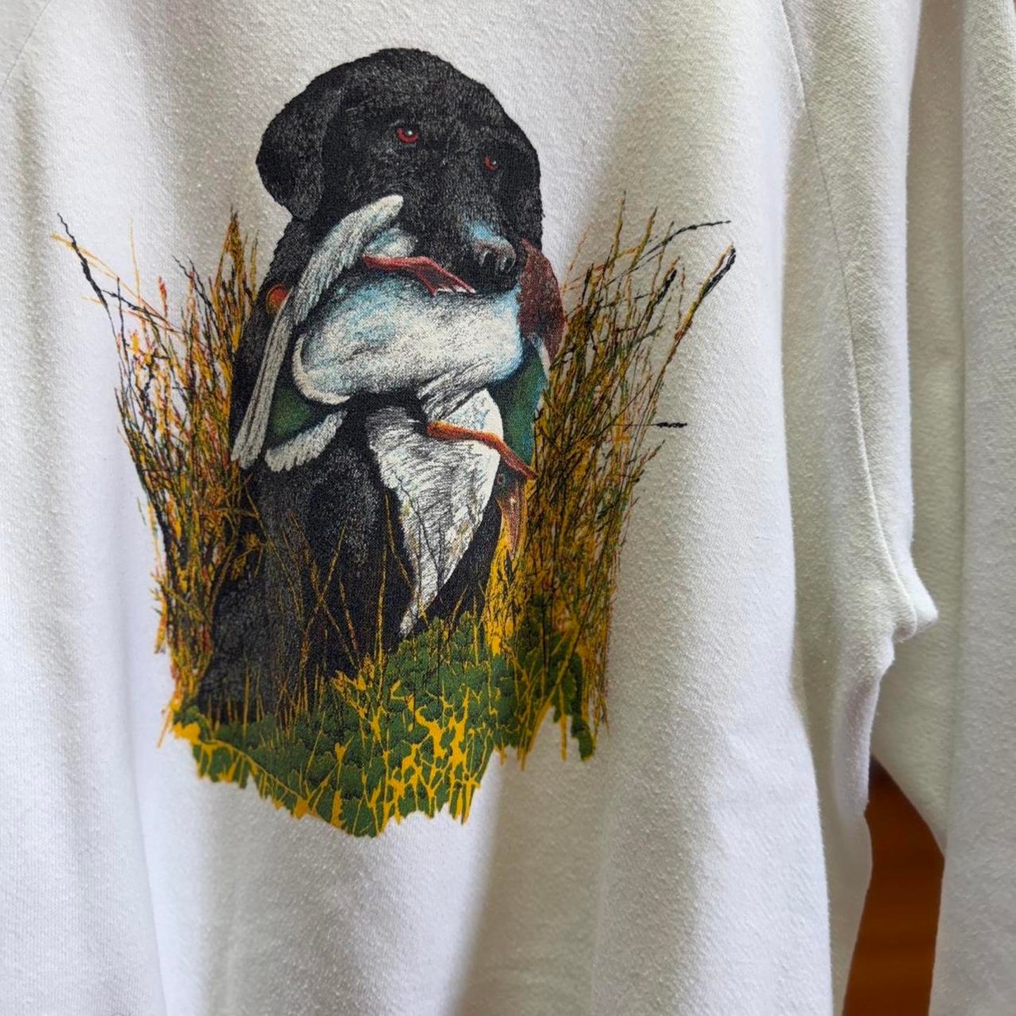 Vintage 90s Hunting Dog Duck Animal Nature Crewneck