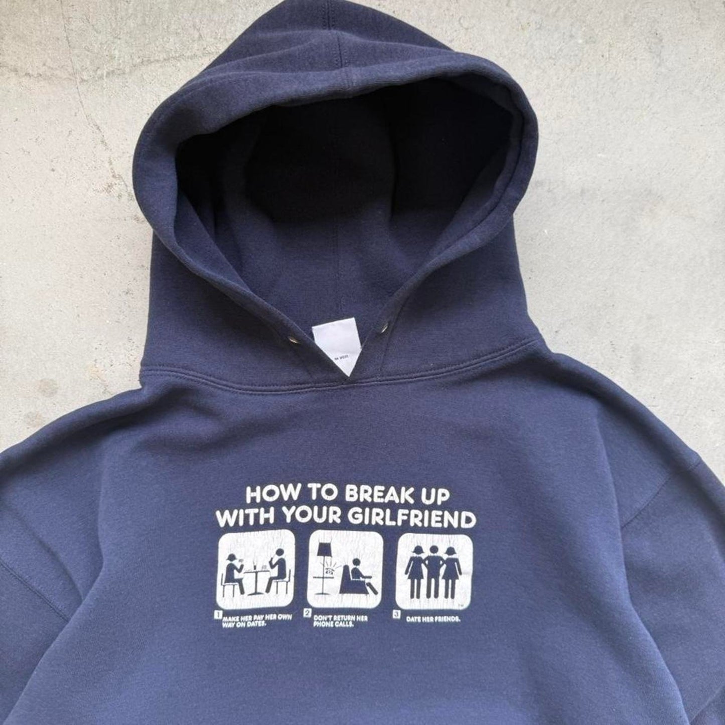 Vintage Y2K How to Break Up with Your Girlfriend Skated Hoodie - Large