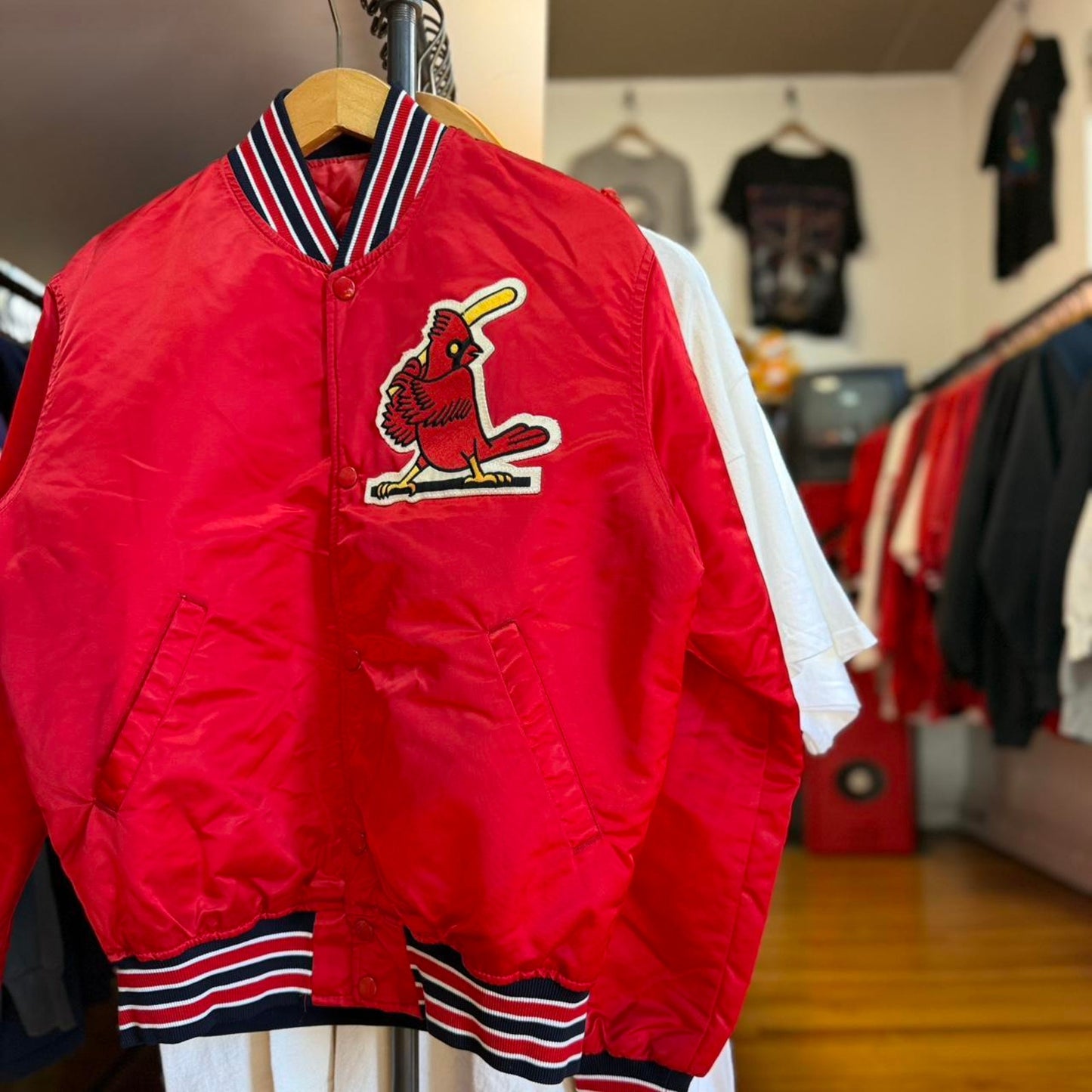 Vintage 90s Saint Louis Cardinals Starter Satin Jacket - Medium