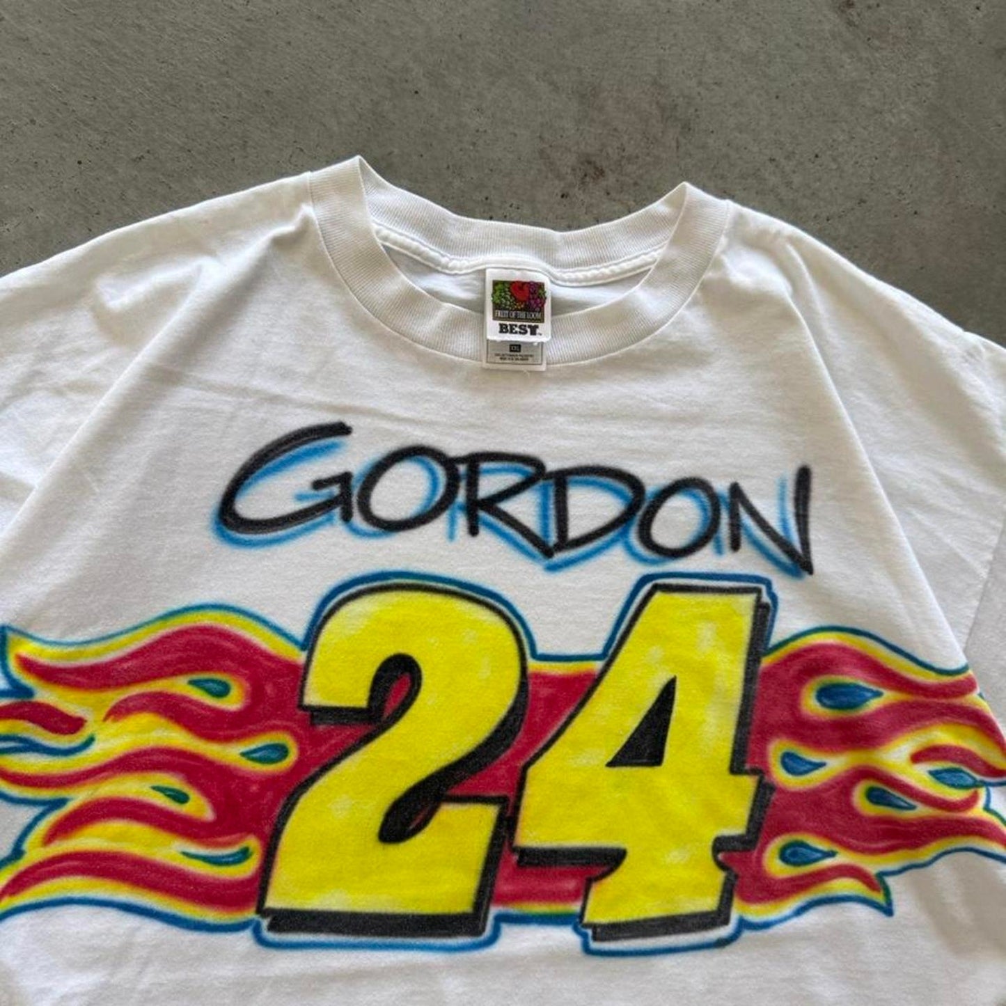 Vintage 90s Jeff Gordon NASCAR Flame Airbrush T-Shirt - XX-Large