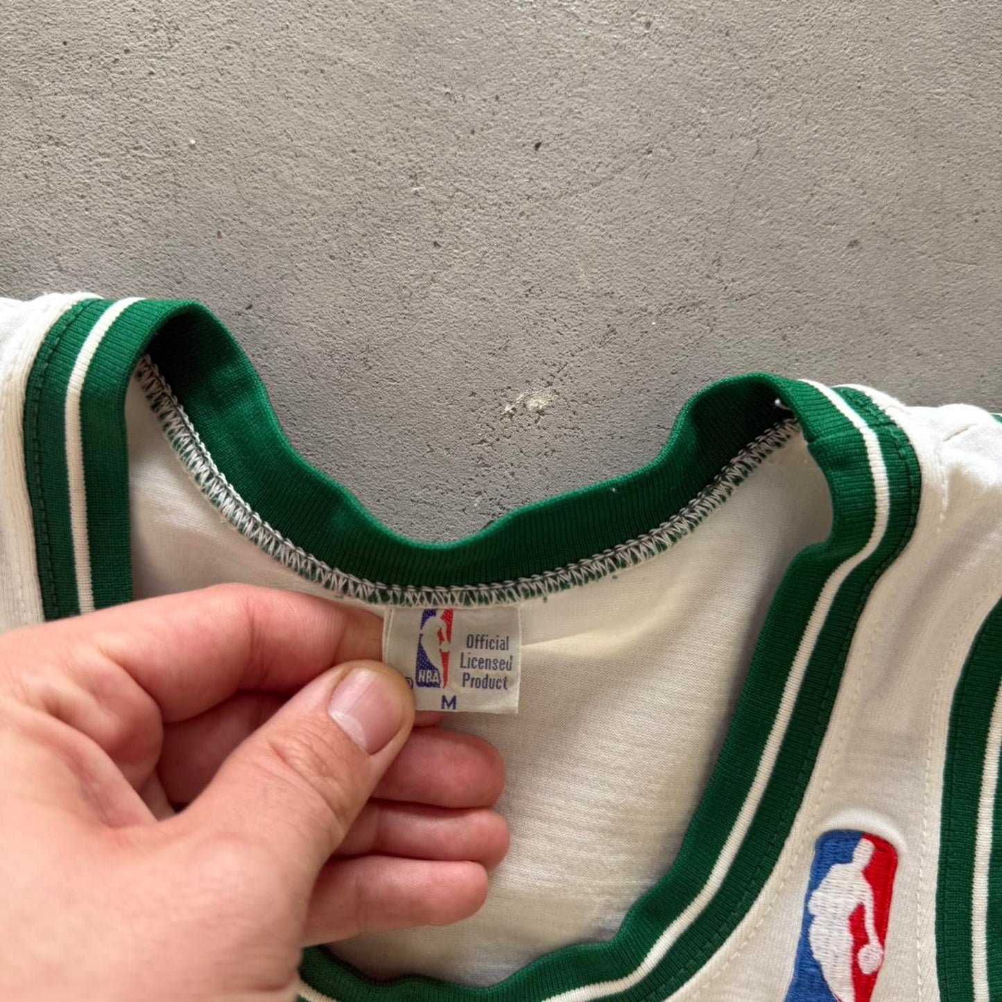 Vintage 80s Boston Celtics Larry Bird Sand Knit Jersey - Medium