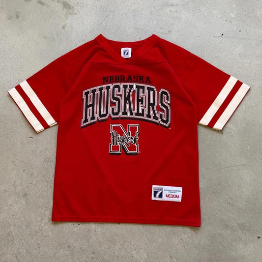 Vintage 90s Nebraska Huskers Jersey T-Shirt - Kids Medium