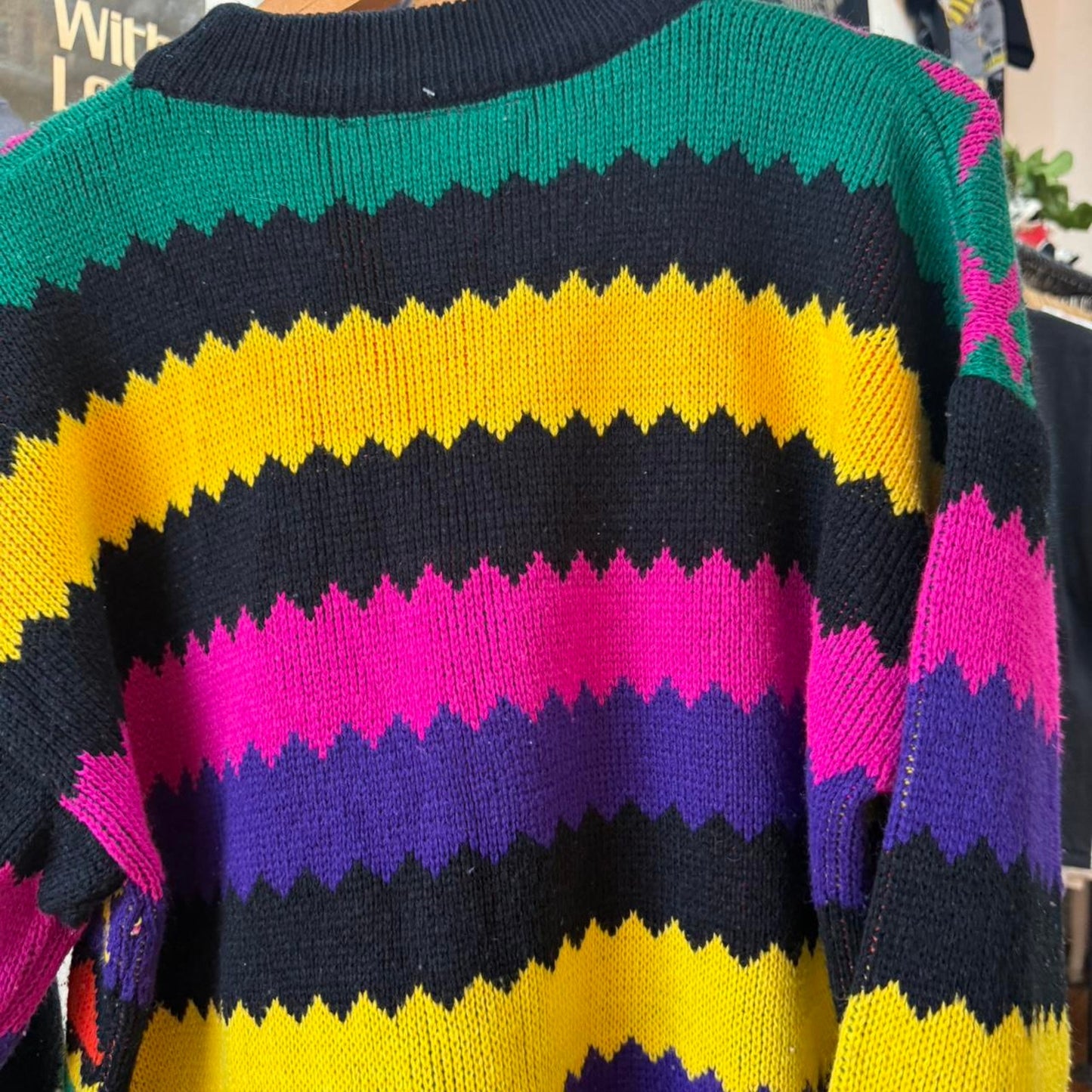 Vintage 90s Patterned Knit Sweater - Large (W)