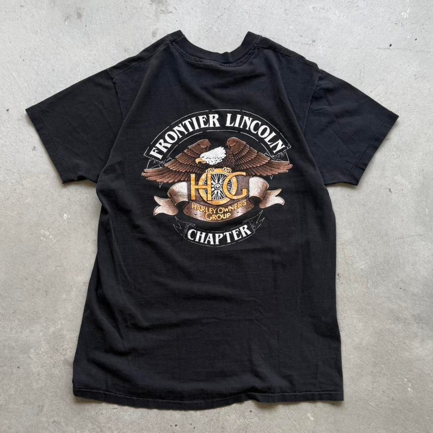 Vintage 90s Harley Davidson Motorcycles Frontier Lincoln Biker T-Shirt - Large