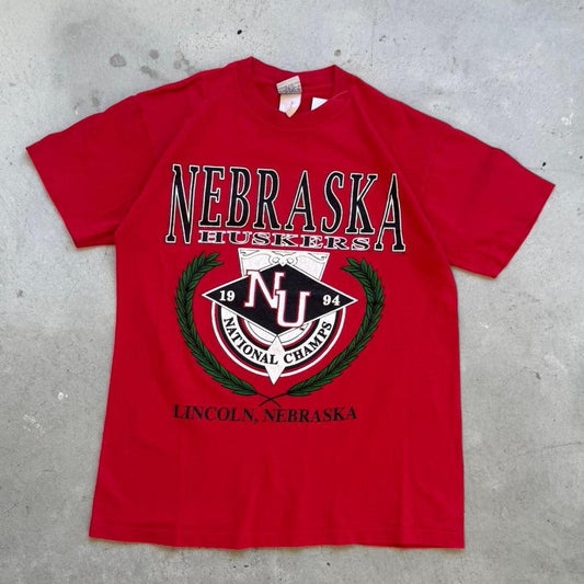 Vintage 1994 Nebraska Huskers National Champs T-Shirt - Medium