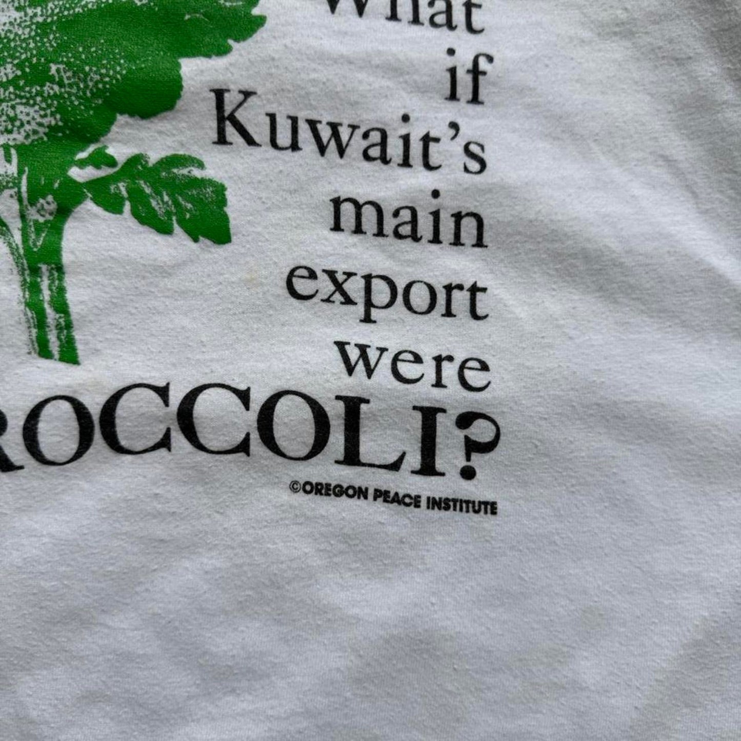 Vintage 90s What if Kuwaits Main Export Were Broccoli T-Shirt - Large