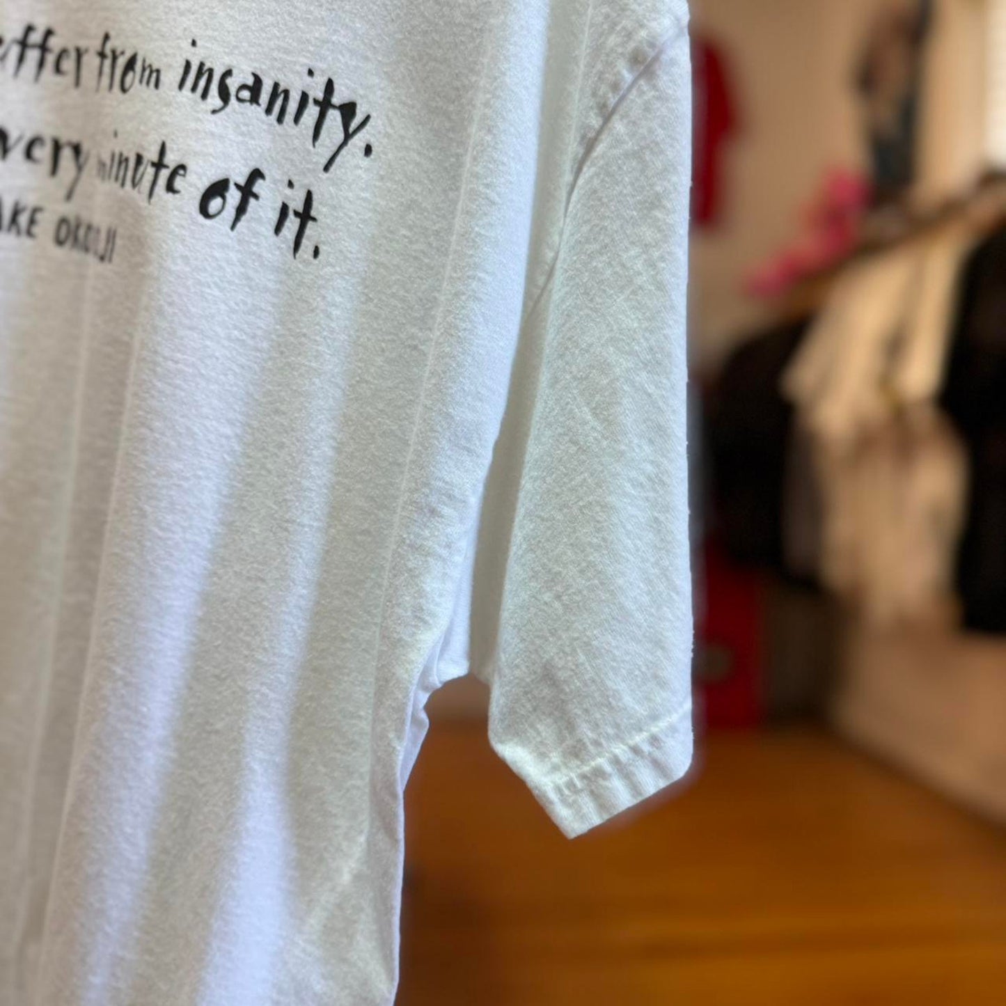 Vintage 90s Text Humor Insanity Lake Okoboji T-Shirt