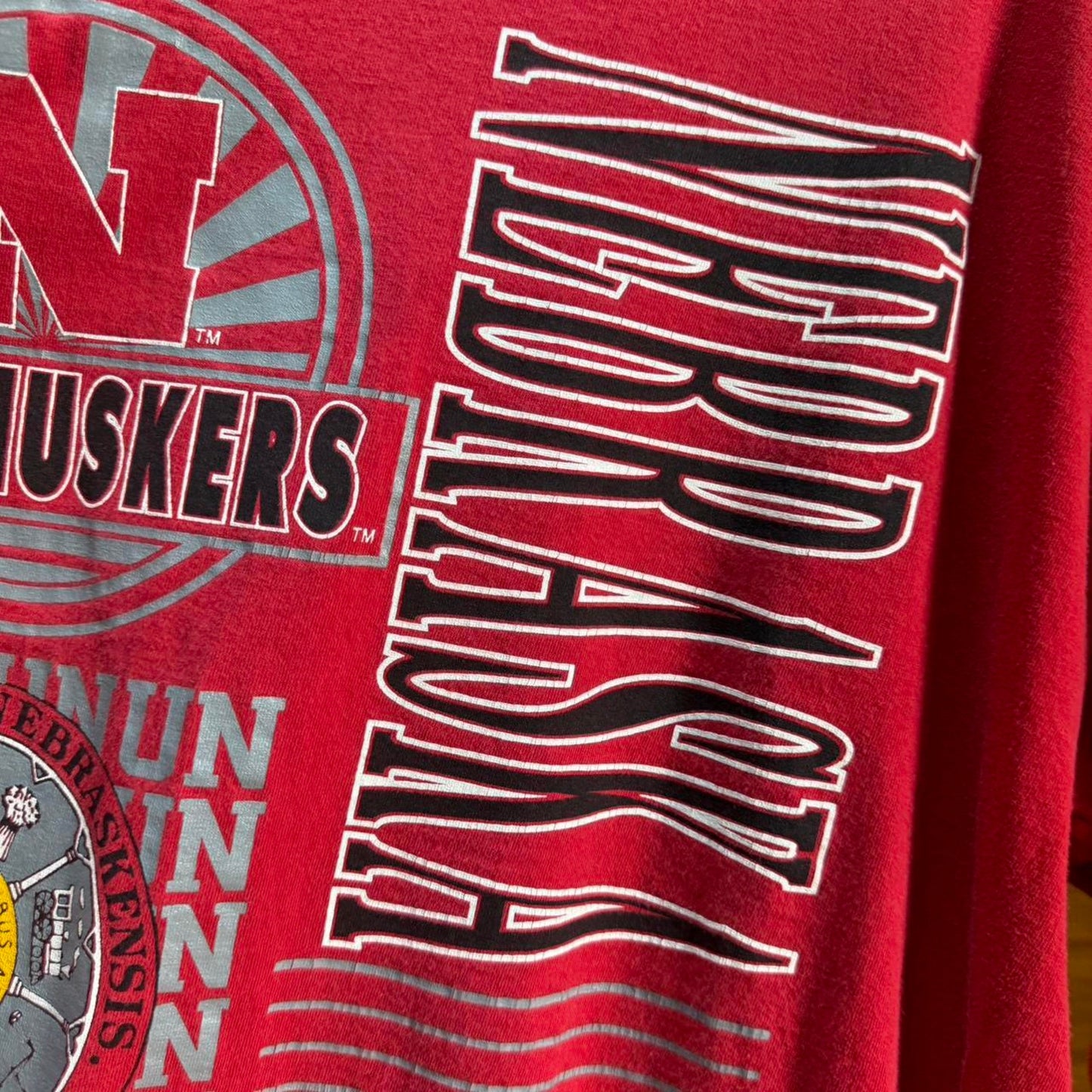 Vintage 90s Nebraska Huskers Football T-Shirt - X-Large