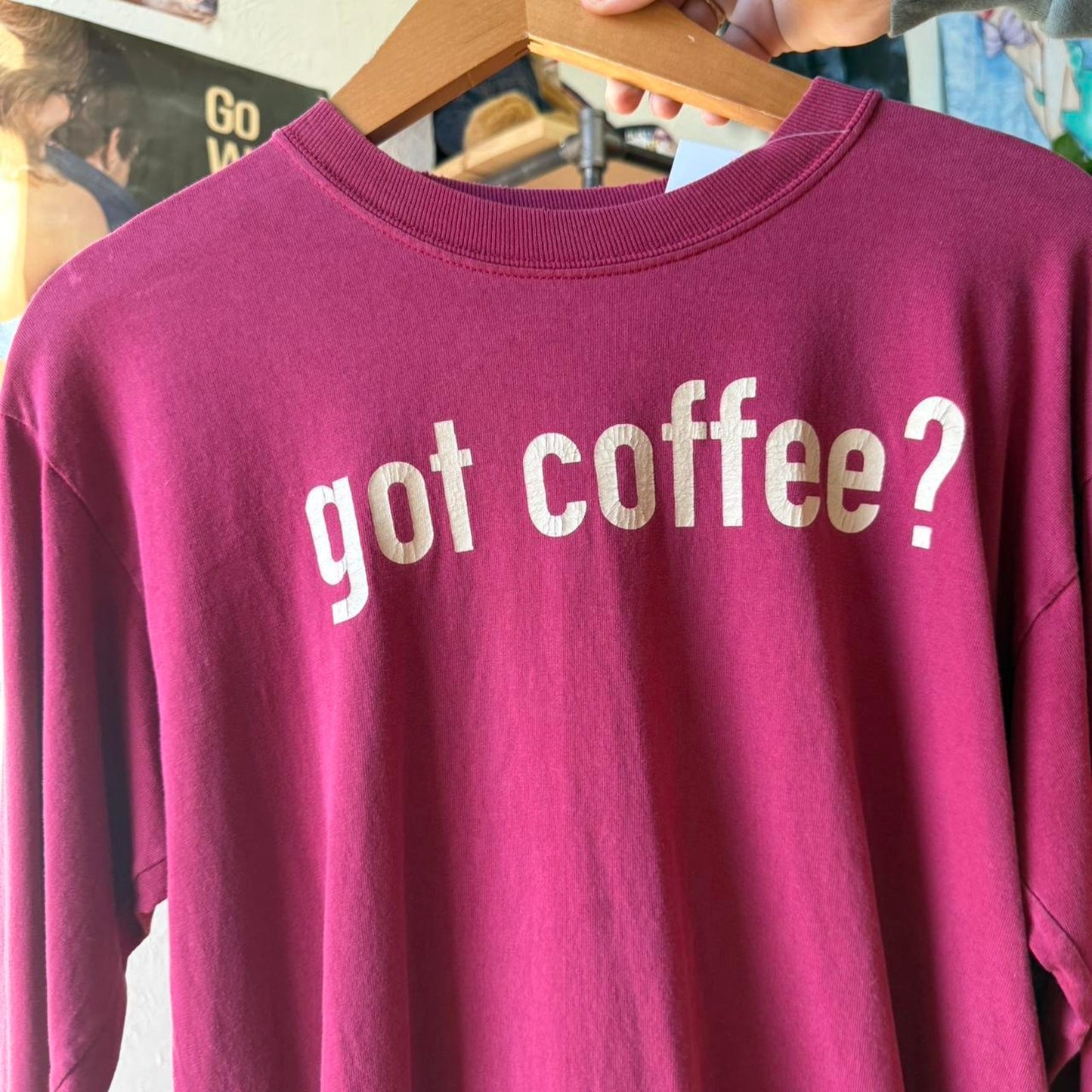 Vintage 90s Got Coffee House Long Sleeve T-Shirt - Medium