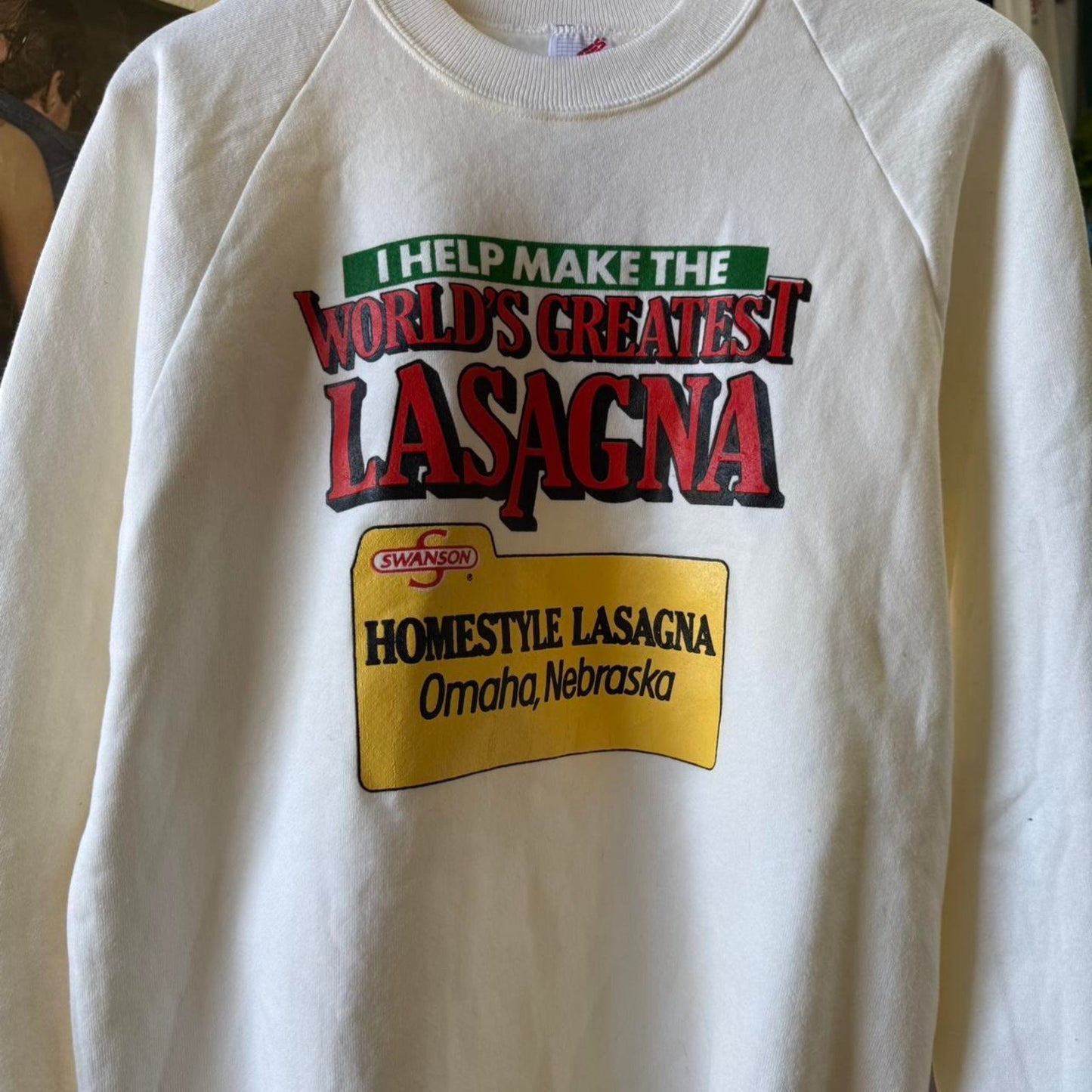 Vintage 90s Worlds Greatest Lasagna Omaha Nebraska Crewneck - X-Large