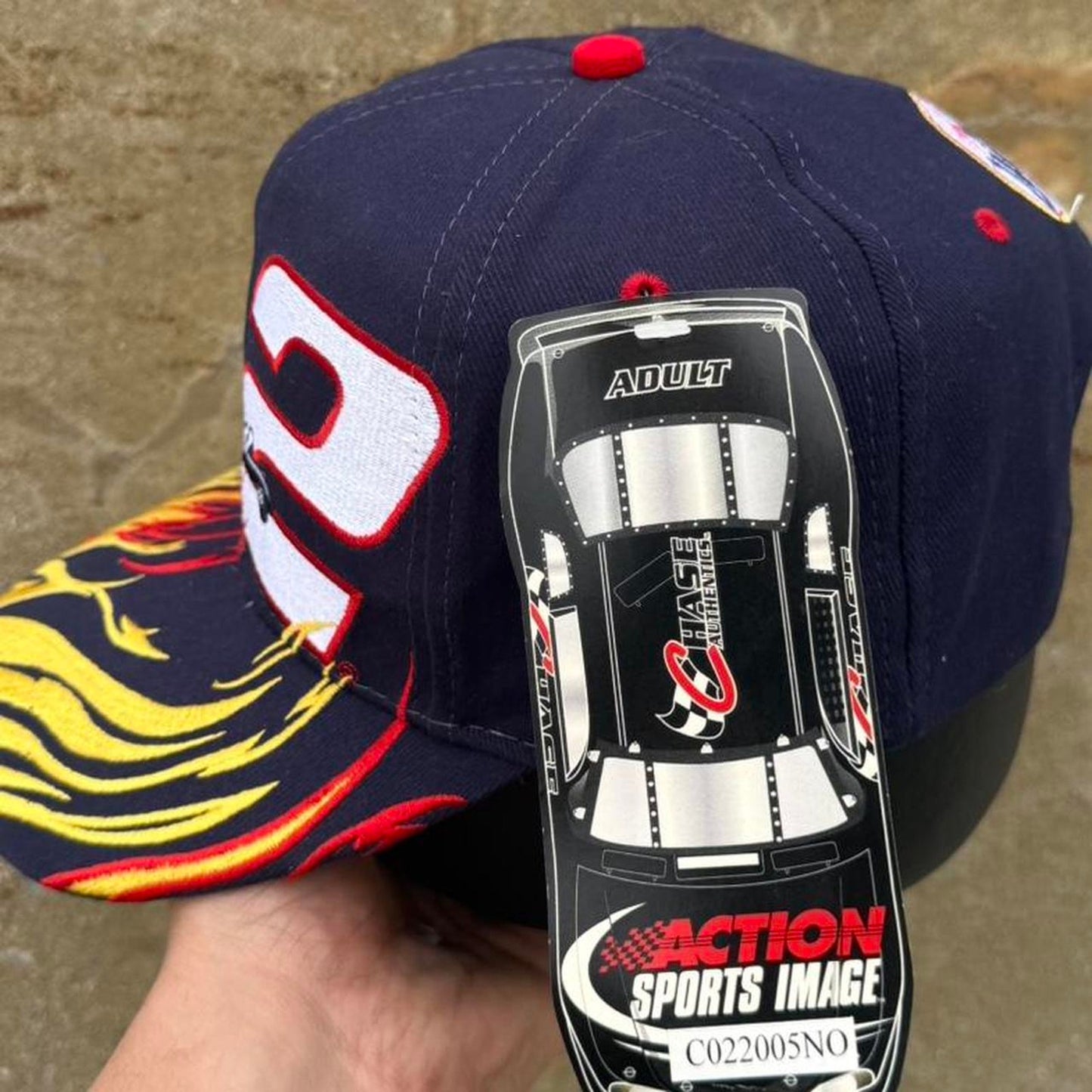 Vintage 90s Rusty Wallace NASCAR Flame Fire Snapback