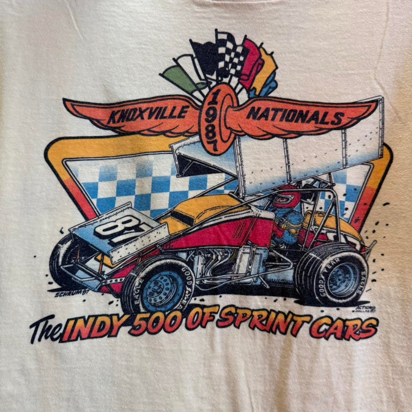 Vintage 1987 Indianapolis 500 Racing Racecar NASCAR T-Shirt - Medium