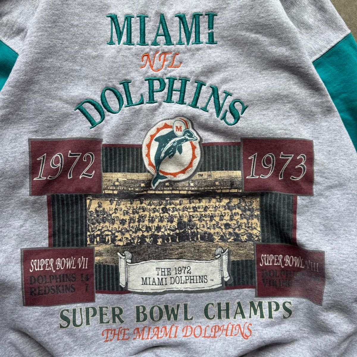 Vintage 90s Miami Dolphins Super Bowl Champs NFL Crewneck - X-Large