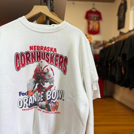 Vintage 90s Nebraska Huskers FedEx Orange Bowl Football Crewneck