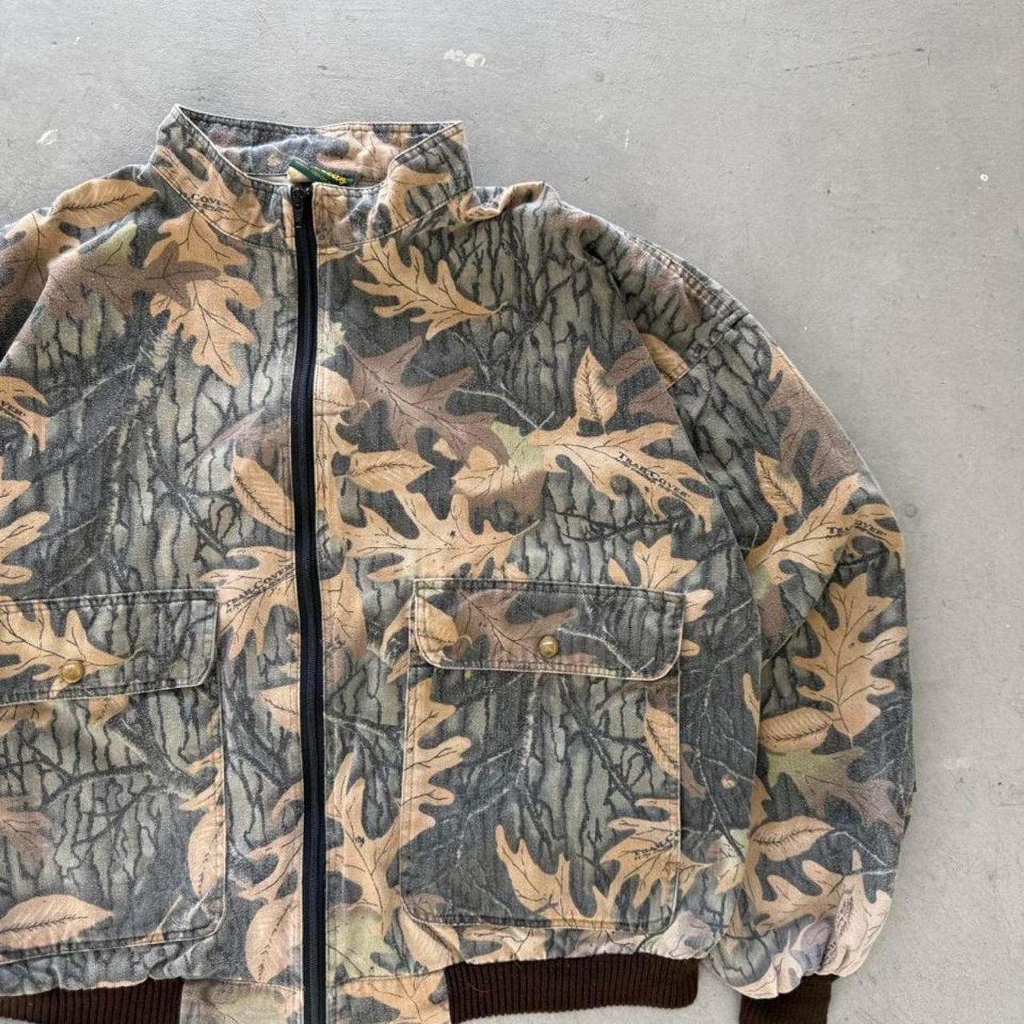 Vintage 90s Camo Camouflage Zip Up Jacket - Large