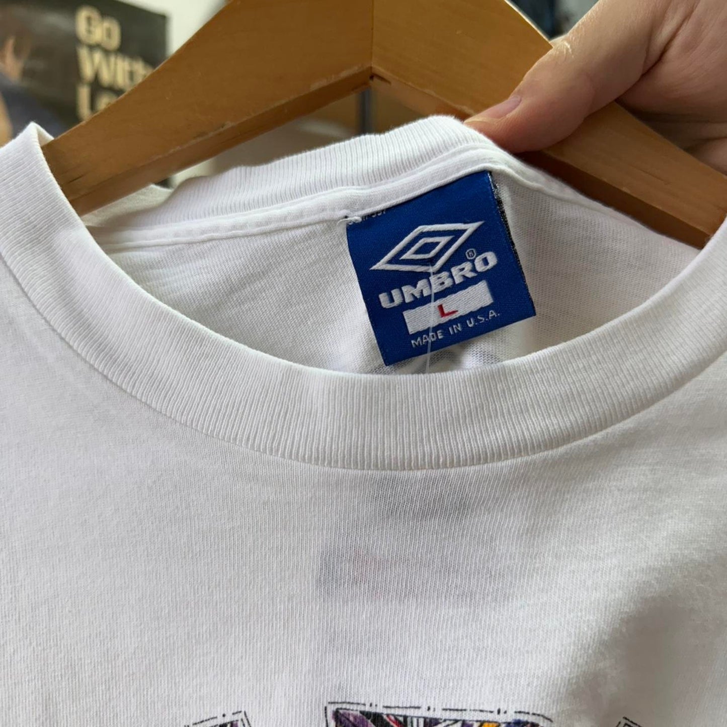 Vintage 90s Umbro Soccer Art Style T-Shirt - Large