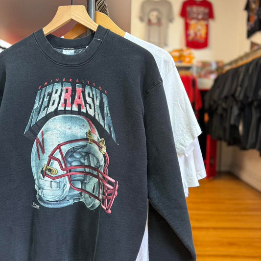 Vintage 90s Nebraska Huskers Helmet Sports Crewneck