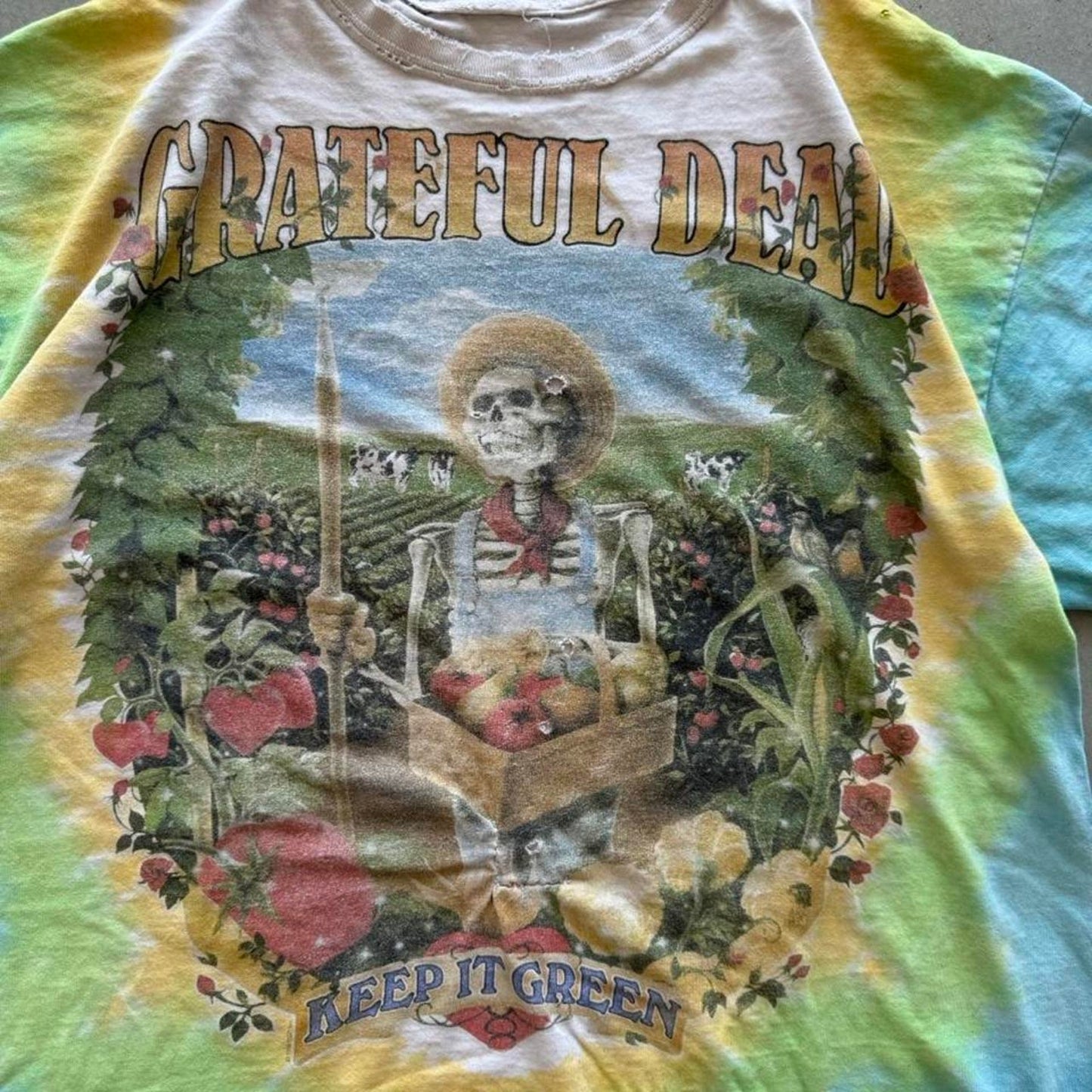 Vintage Grateful Dead Keep it Green Liquid Blue Band T-Shirt - X-Large